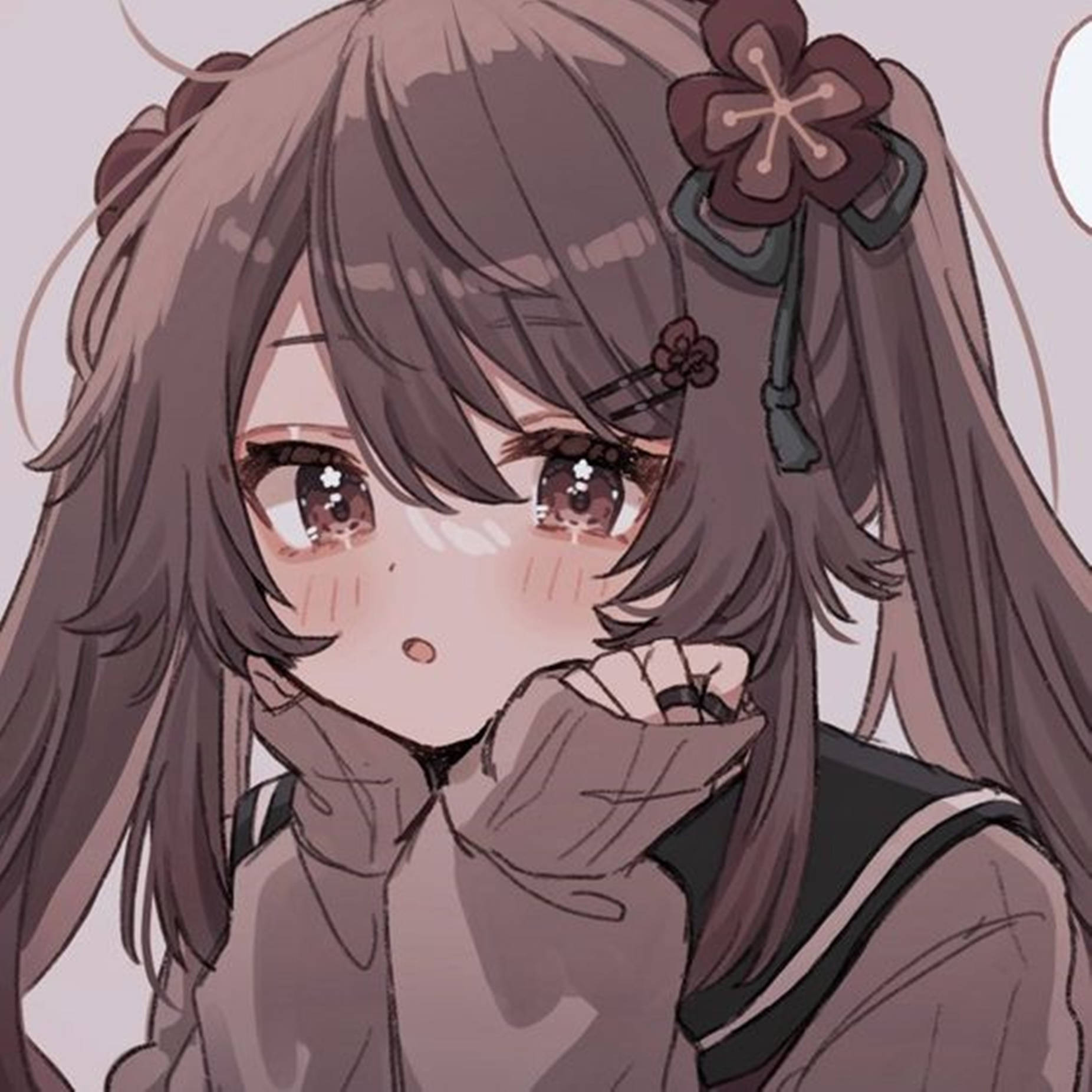 PFP ya Msichana Mzuri wa Anime Hu Tao Picha ya Ukuta