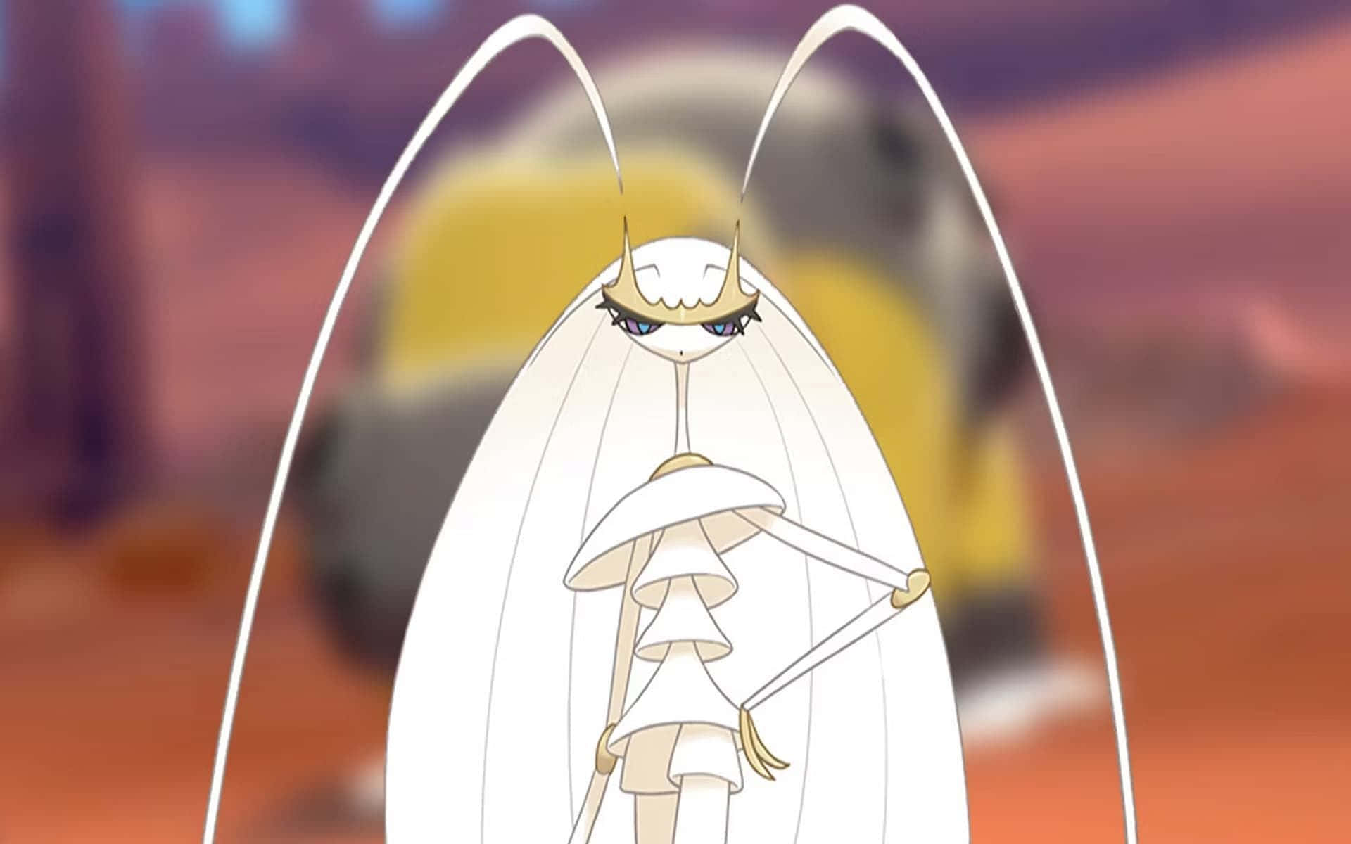 Pheromosa Pokemon yenye Mandharinyuma Yenye Ukungu Picha ya Ukuta