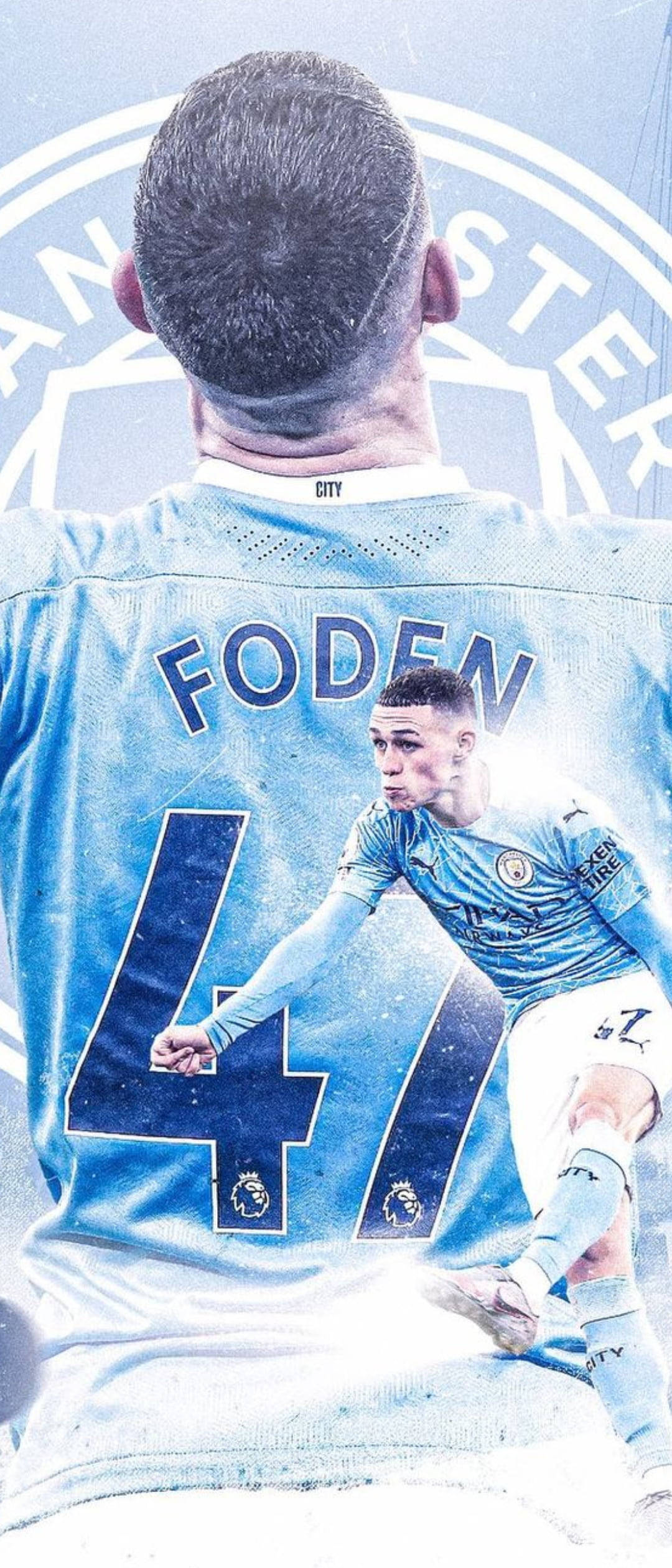 Phil Foden Number 4 Jersey Picha ya Ukuta