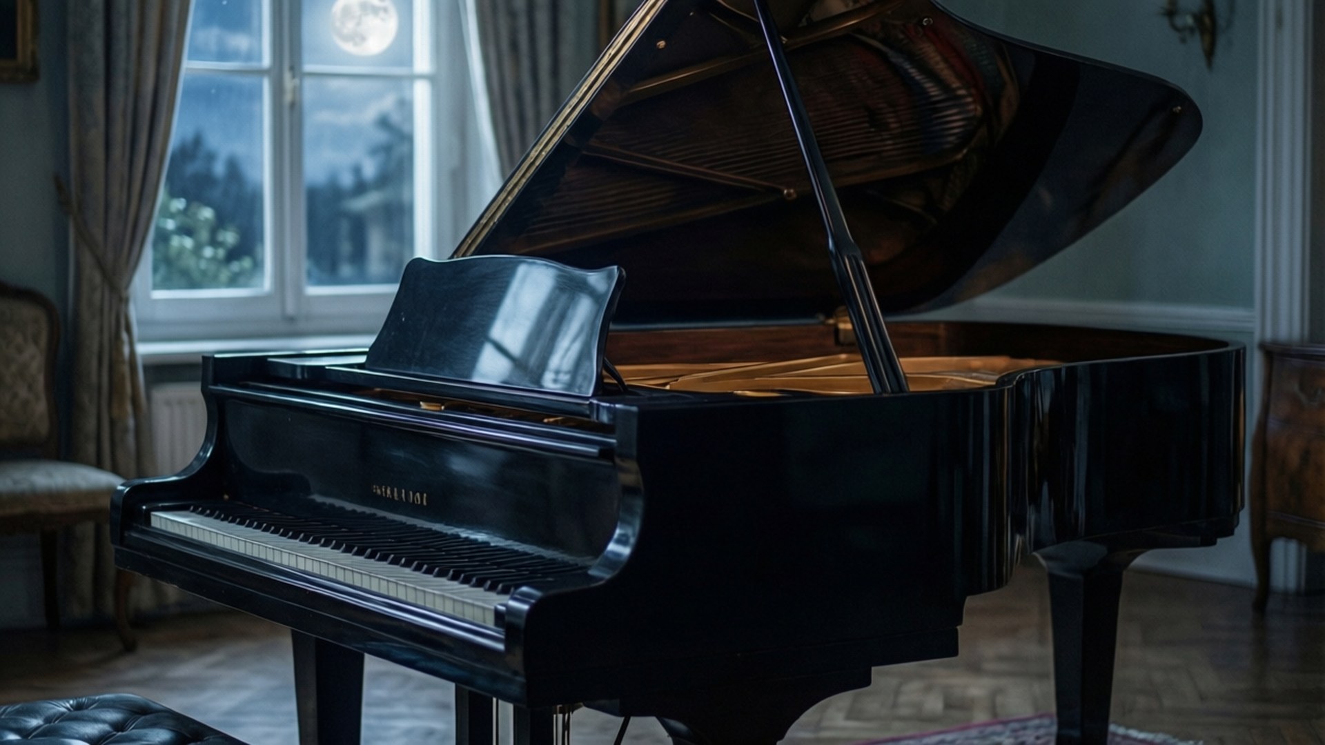 Piano ya Mwezi Picha ya Ukuta