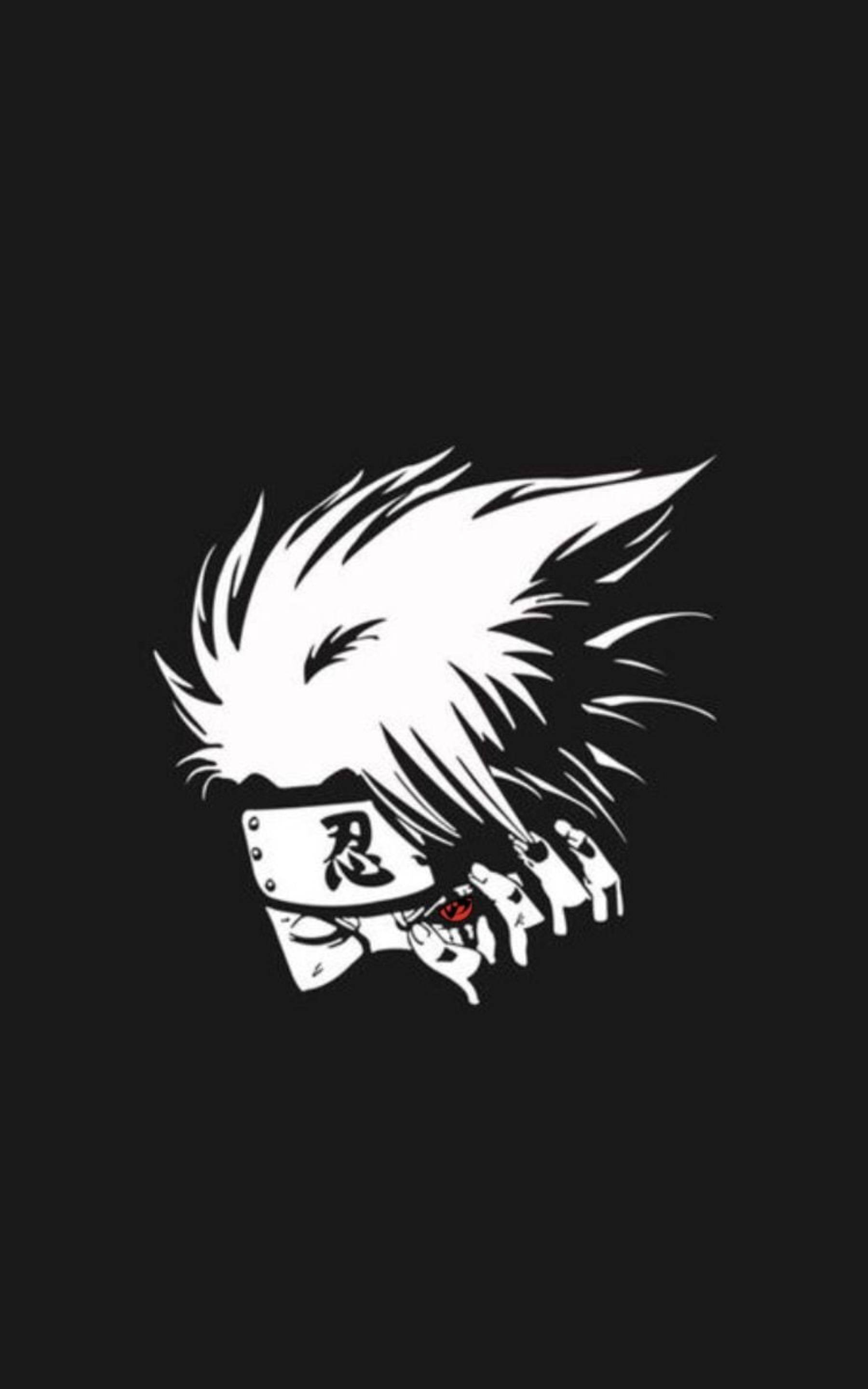 Picha Baridi ya Kakashi Nyeusi na Nyeupe Picha ya Ukuta