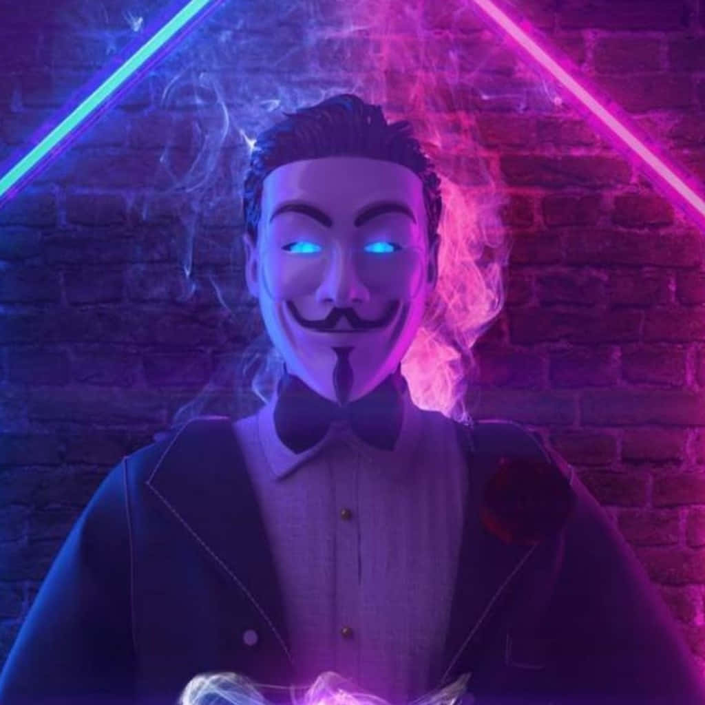 Picha Bora ya Wasifu ya Hacker Asiyejulikana wa Neon Picha ya Ukuta