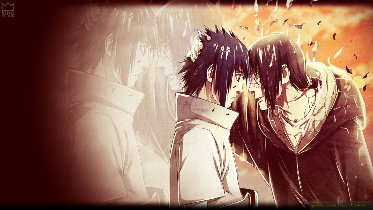 Picha Naruto Itachi na Sasuke Wakishirikiana Wakati Picha ya Ukuta