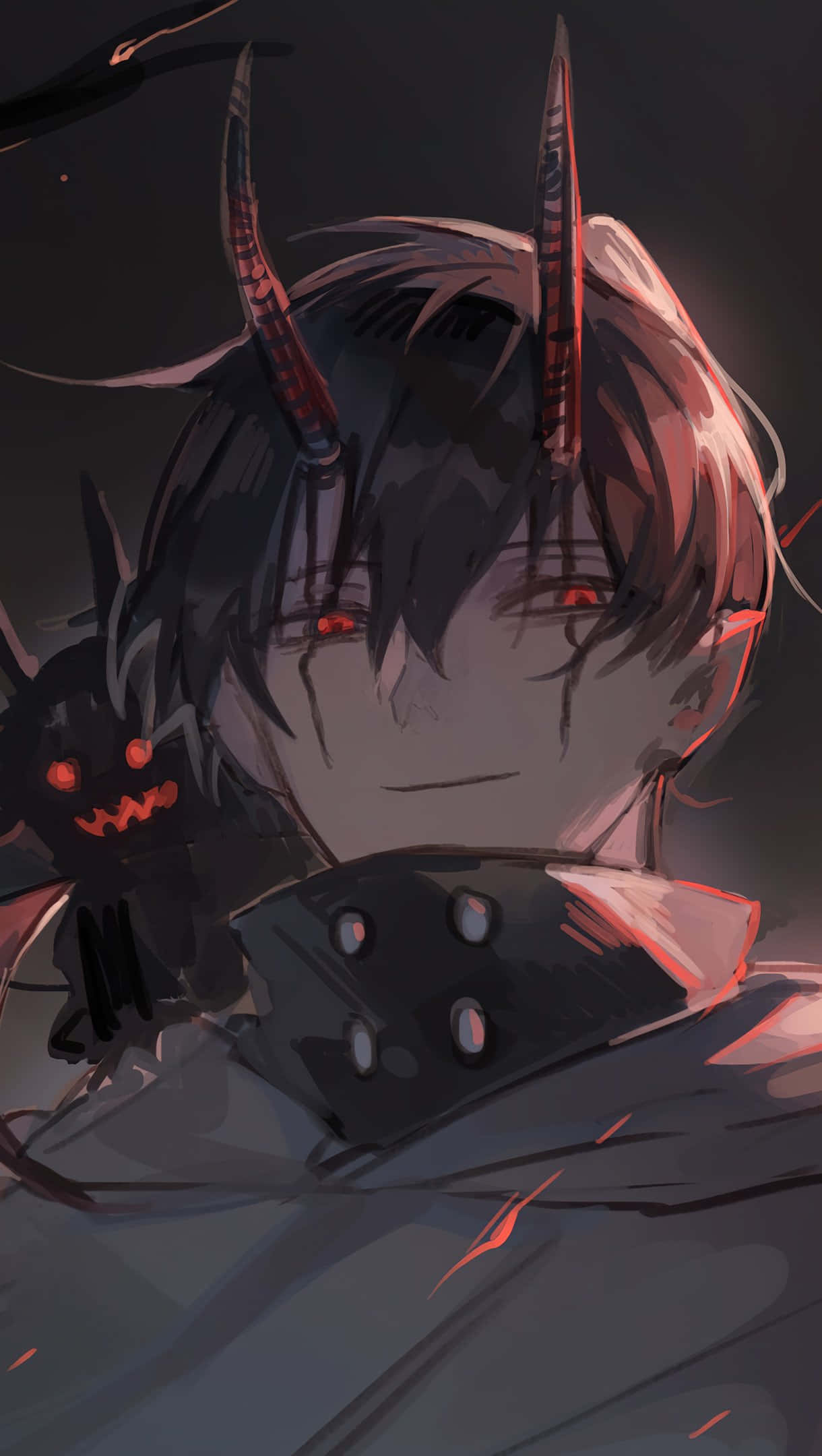 Picha Nyeusi ya Anime ya Mvulana Pepo Picha ya Ukuta