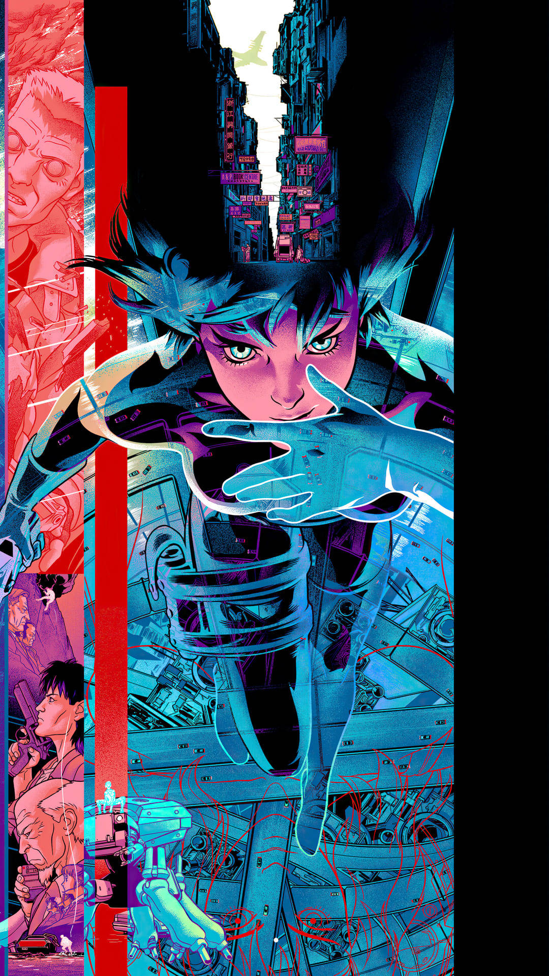 Picha nzuri ya anime ya simu ya Ghost In The Shell isiyo halisi Picha ya Ukuta