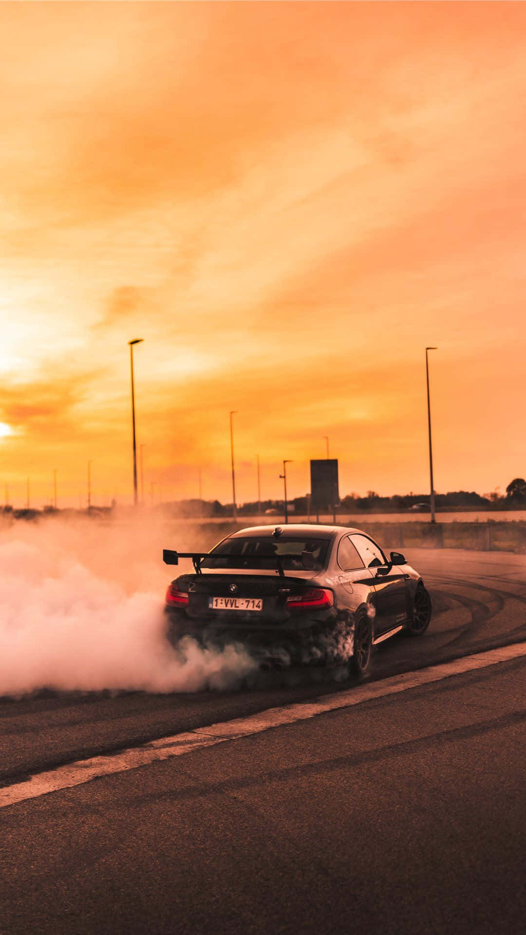 Picha Nzuri ya BMW M5 Drift Car Picha ya Ukuta