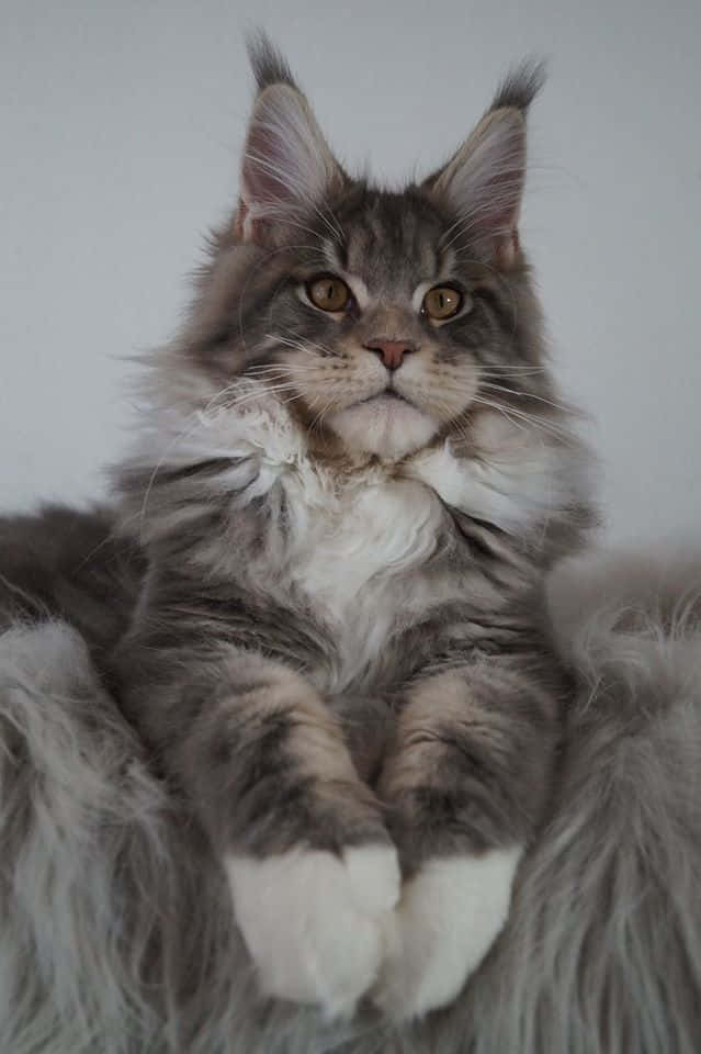Picha Nzuri ya Paka Maine Coon AmeKaa Picha ya Ukuta