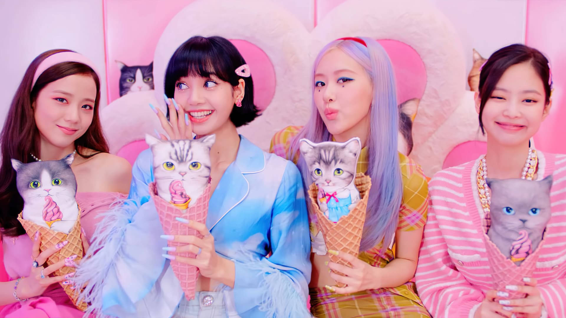 Picha Tamu ya Blackpink kwenye Video ya Muziki ya Ice Cream Picha ya Ukuta