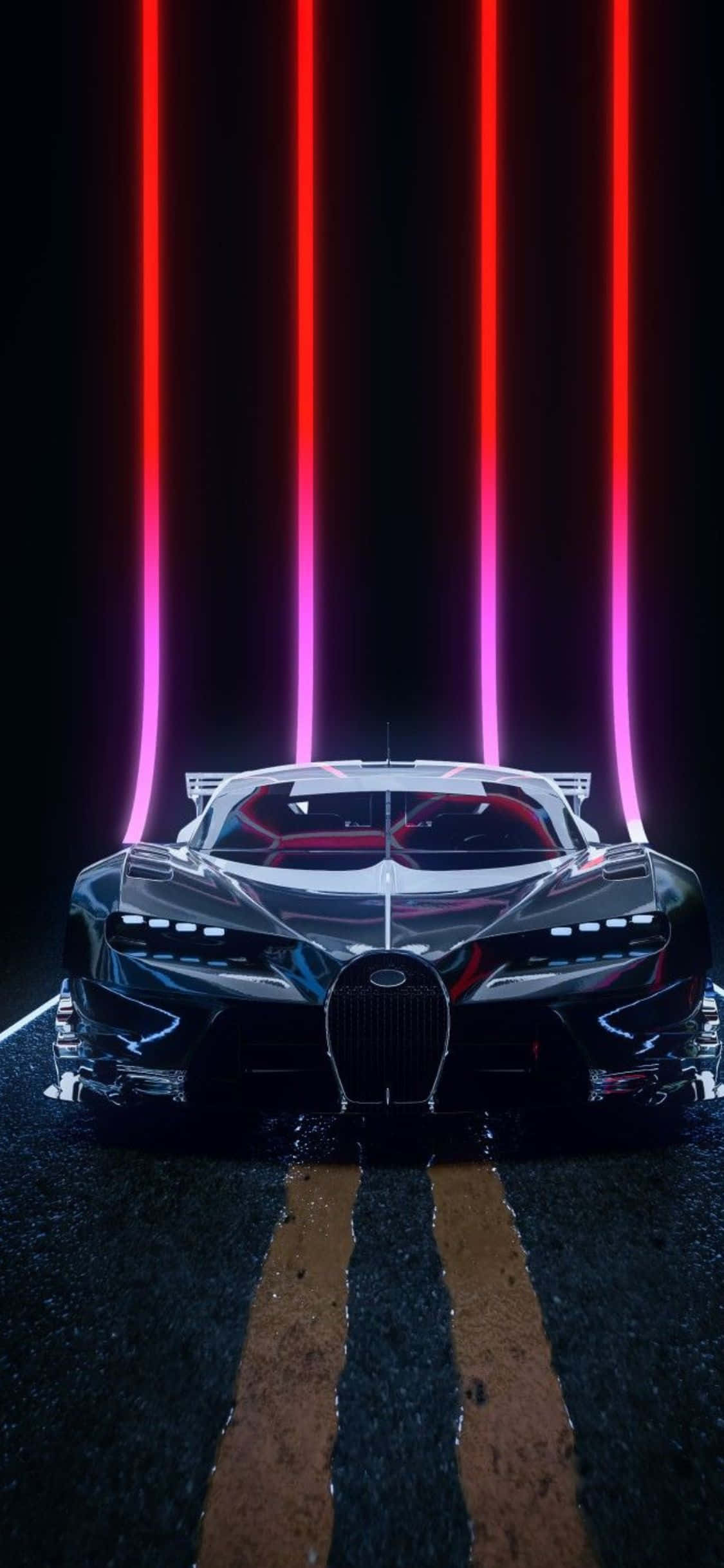 Image The Bold and Extreme - iPhone Xs in a Bugatti Picha ya Ukuta