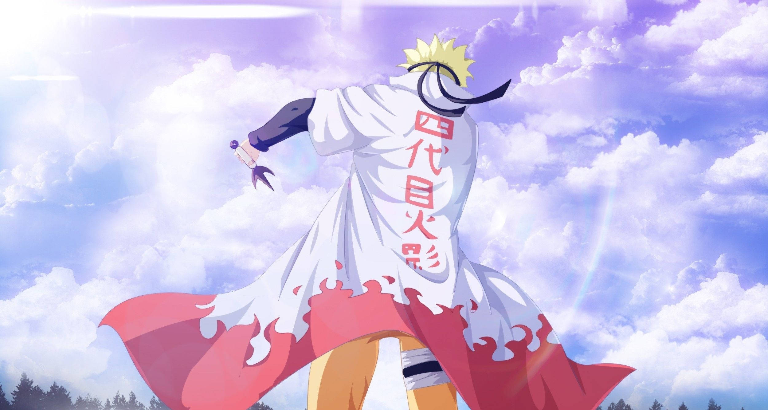 Picha ya Aesthetic ya Naruto Hokage Kutoka Nyuma Picha ya Ukuta