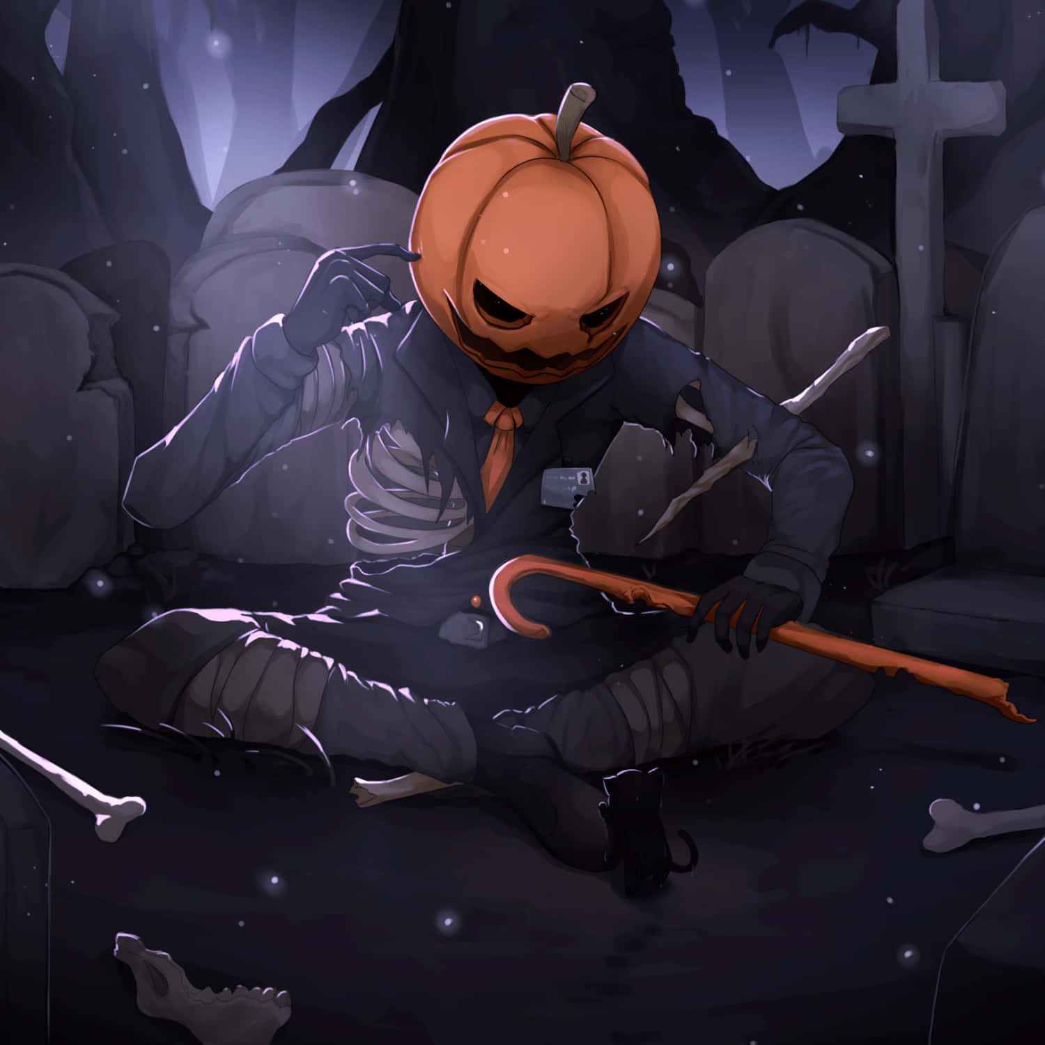 Picha ya Anime ya Mtu wa Maboga ya Halloween Picha ya Ukuta