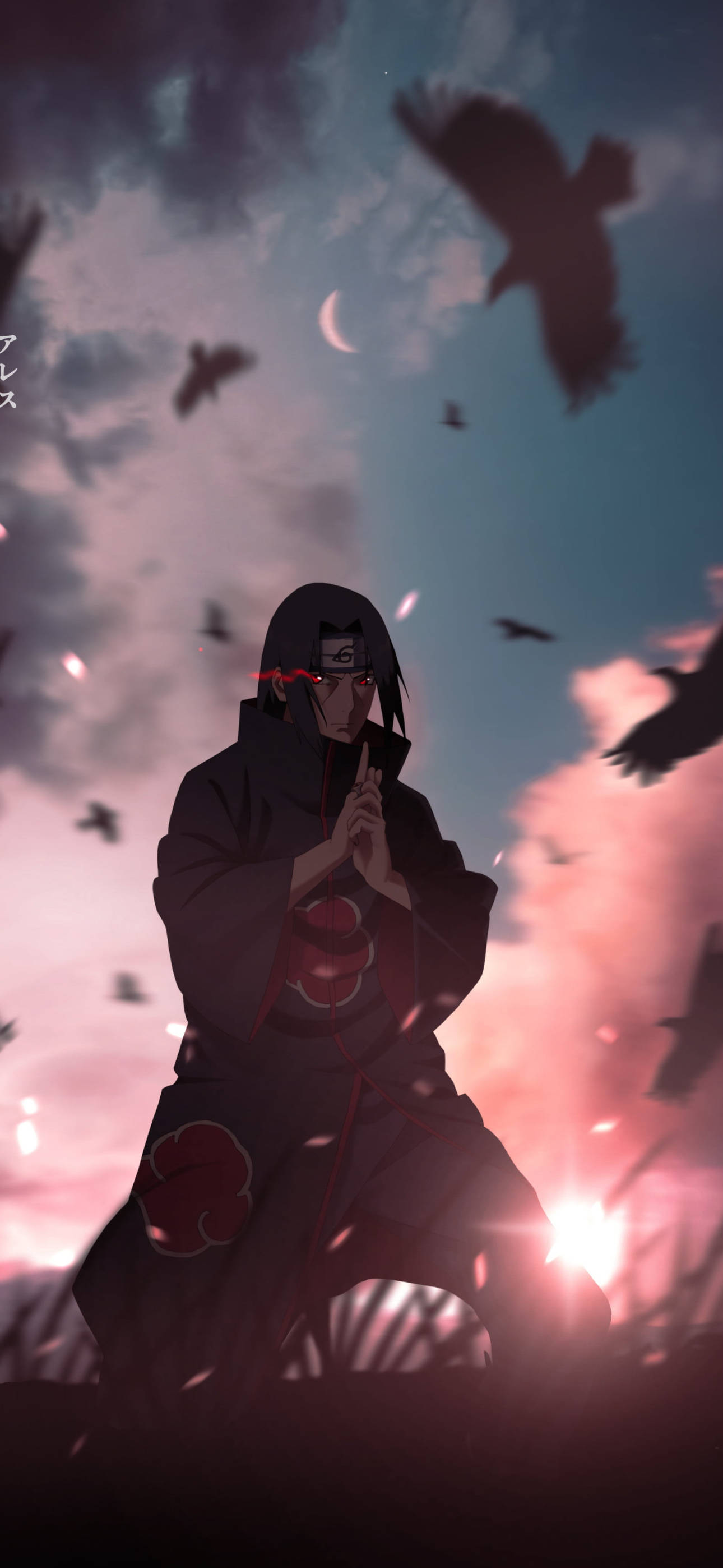 Picha ya anime ya iPhone yenye mandhari ya Itachi Uchiha Picha ya Ukuta
