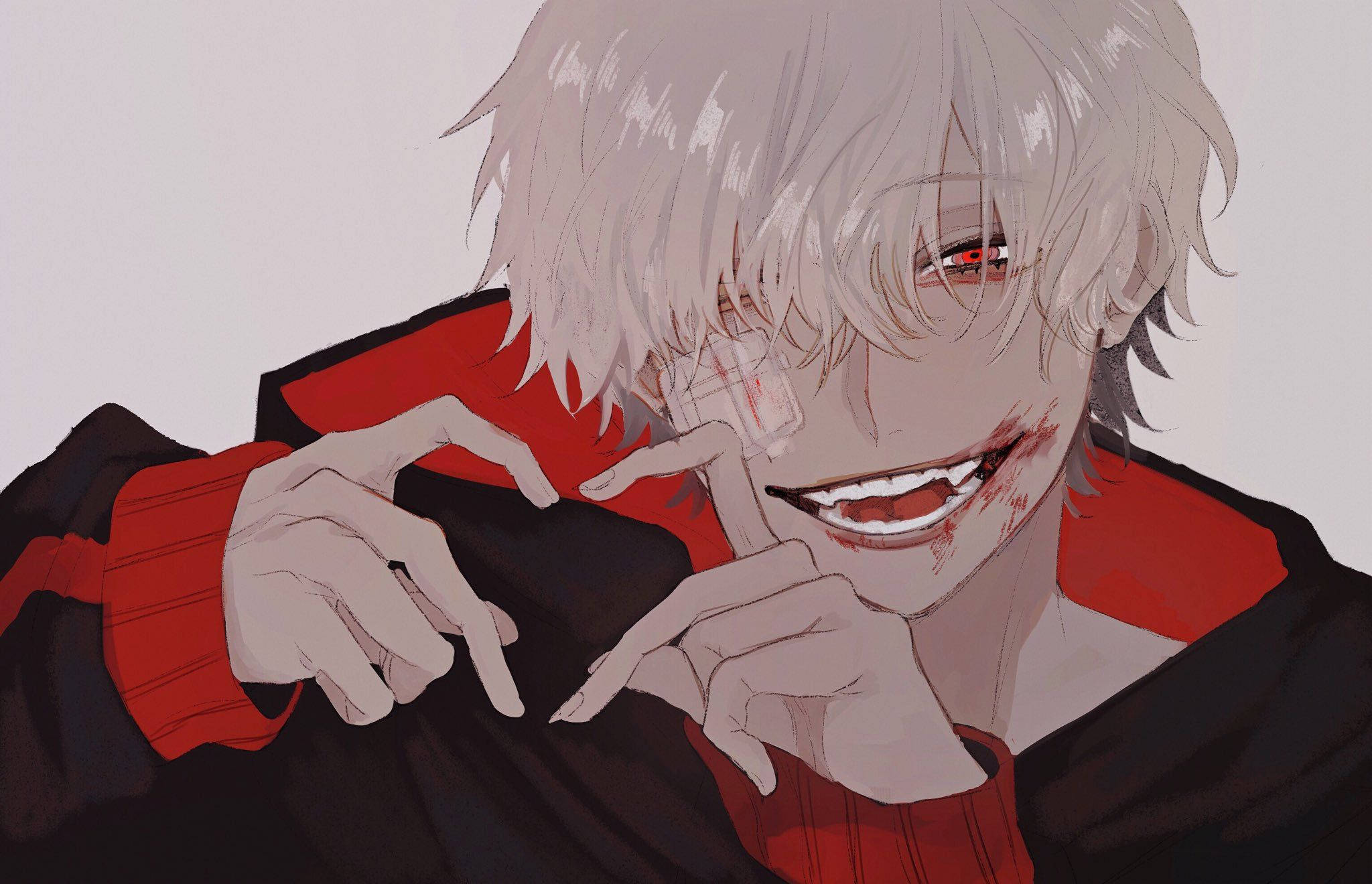 Picha ya Anime ya Ken Kaneki ya Mtindo wa Edgy Picha ya Ukuta