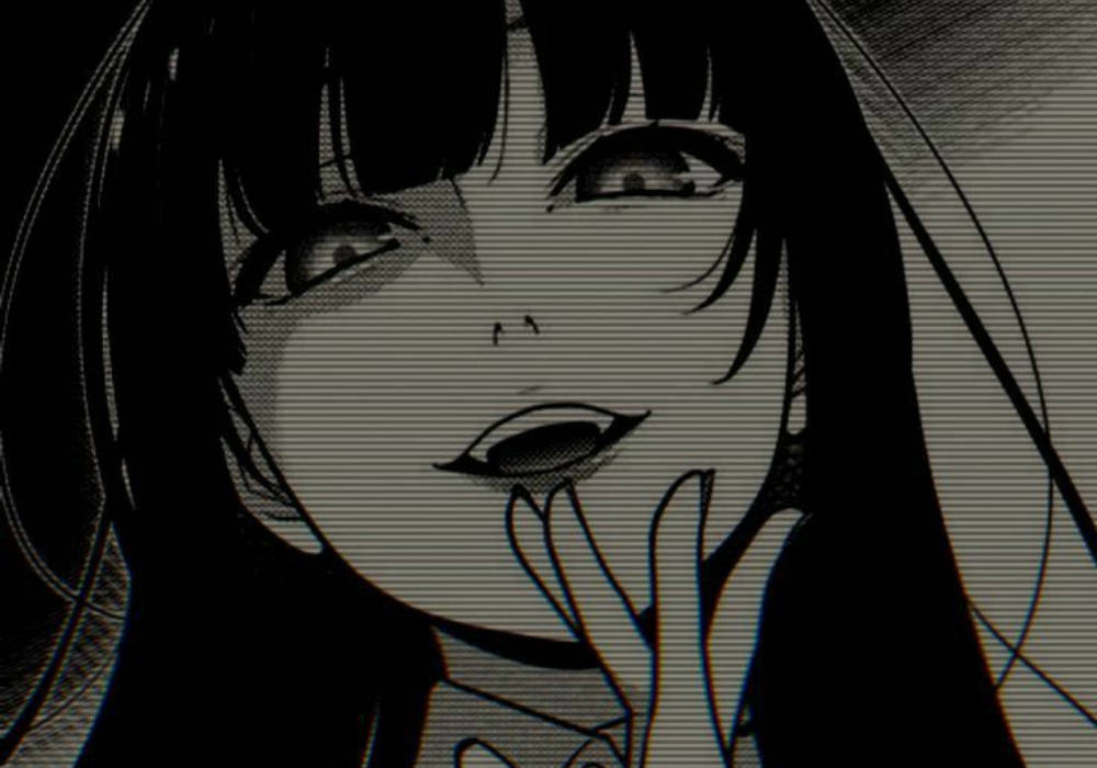 Picha ya Anime ya Yumeko Jabami yenye Mtindo wa Edgy Picha ya Ukuta