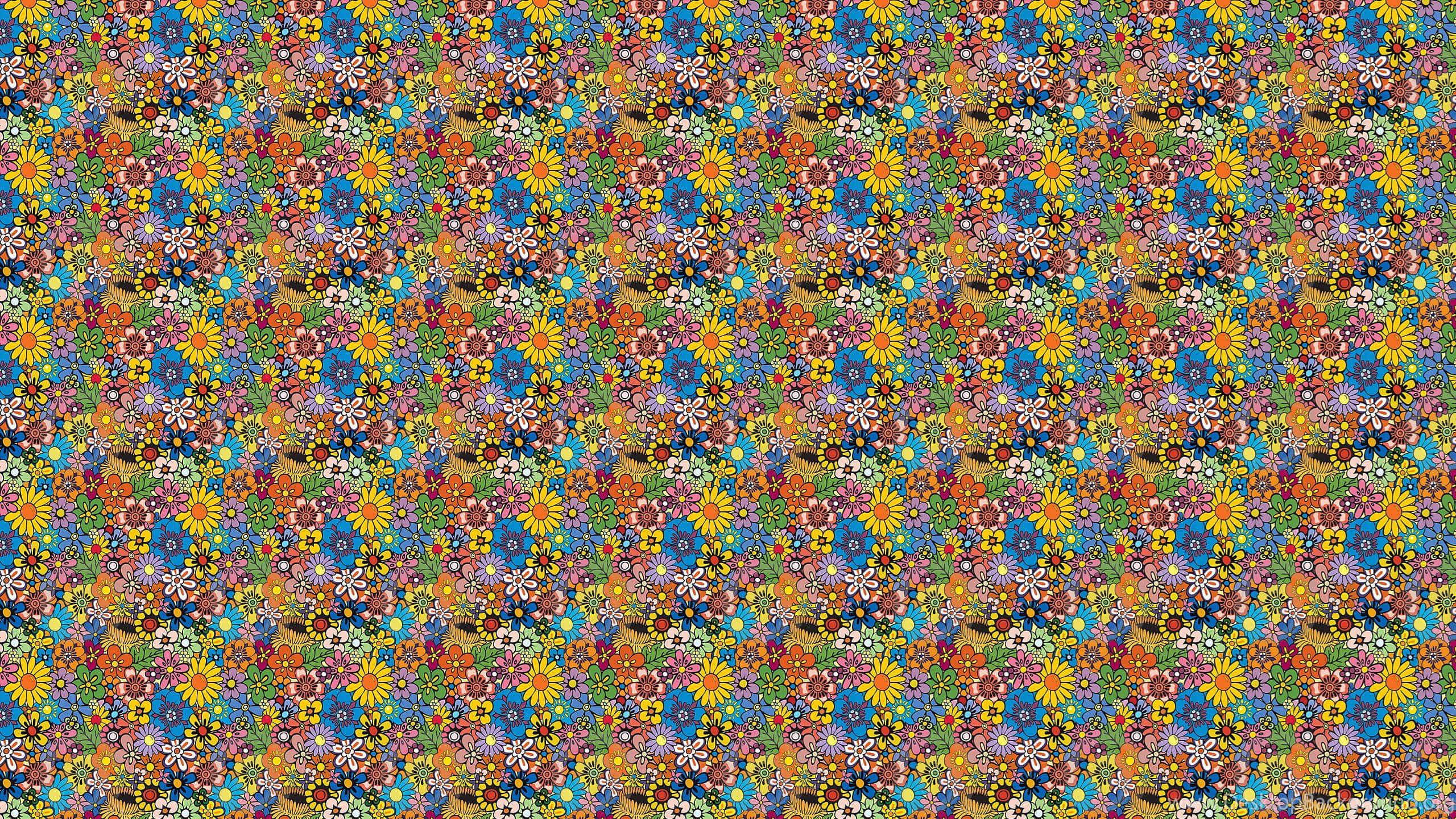 Picha ya Autostereogram ya Jicho la Kichawi ya Mwonekano wa Miaka ya 70 kwa Kompyuta Picha ya Ukuta