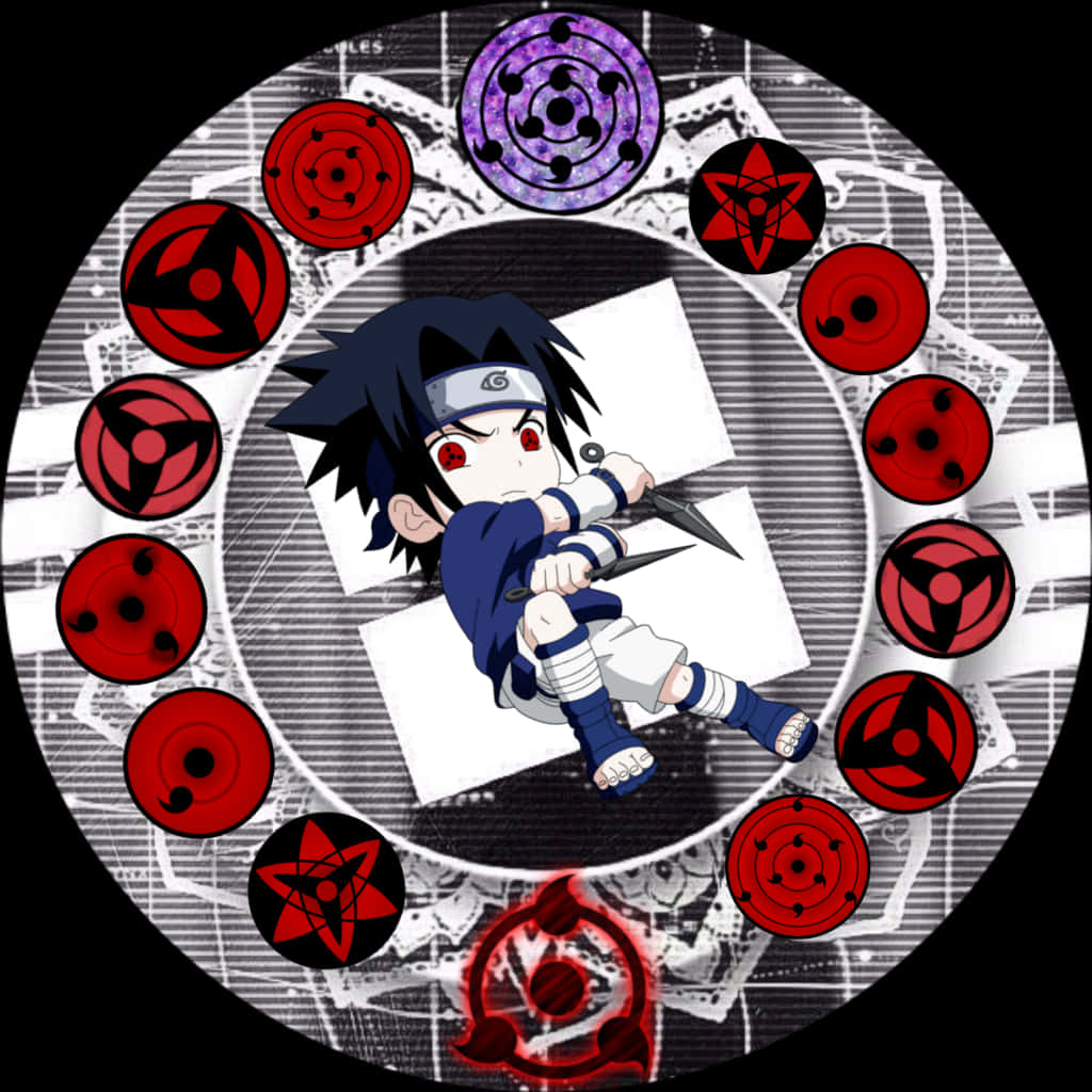 Picha ya Chibi Itachi Uchiha Mangekyo Sharingan Picha ya Ukuta