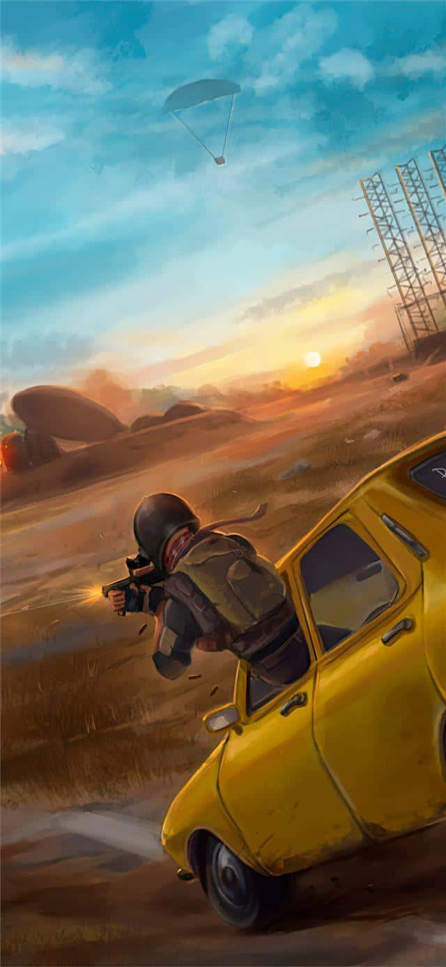 Picha ya Dijitali ya Mhusika PUBG iPhone Picha ya Ukuta