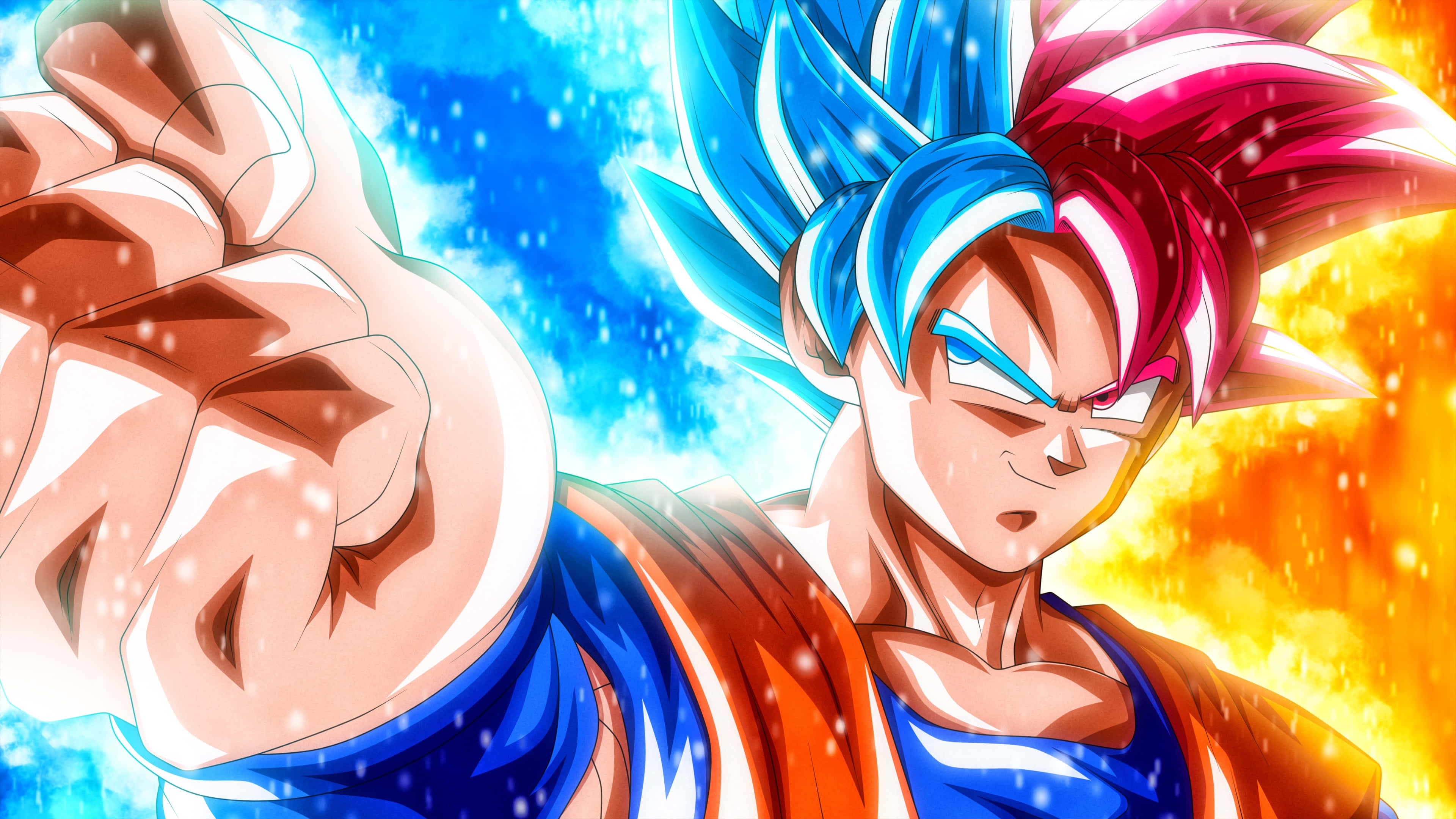 Picha ya Dragon Ball Super ya Bluu na Njano Picha ya Ukuta