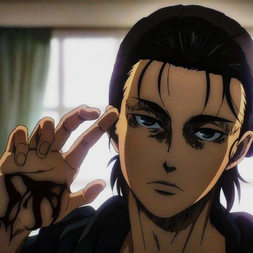 Picha ya Eren Yeager yenye Mkono wenye Damu Picha ya Ukuta