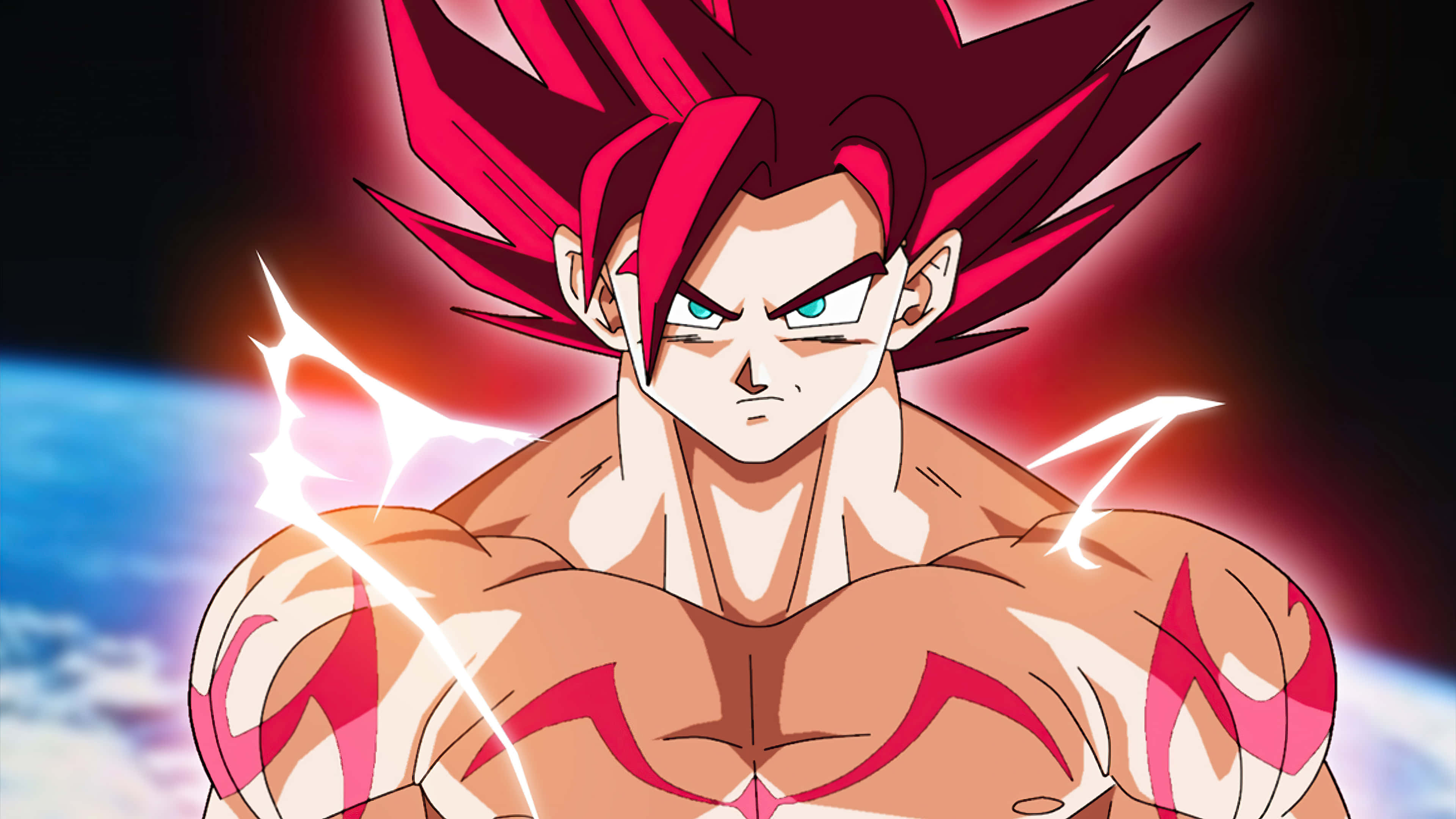 Picha ya Goku Mwenye Nywele Nyekundu Dragon Ball Super Picha ya Ukuta
