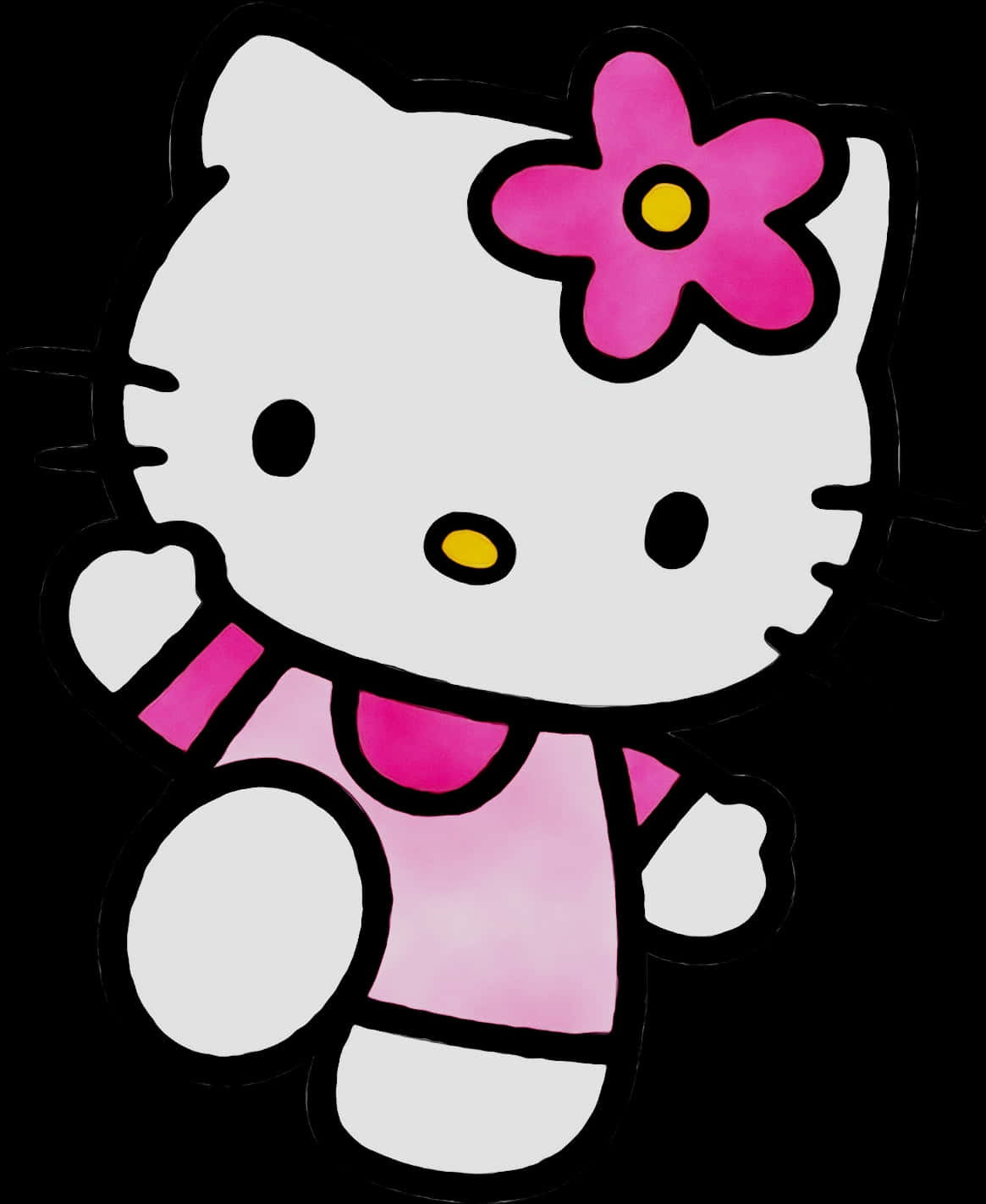 Picha ya Hello Kitty Maua ya Pinki Picha ya Ukuta