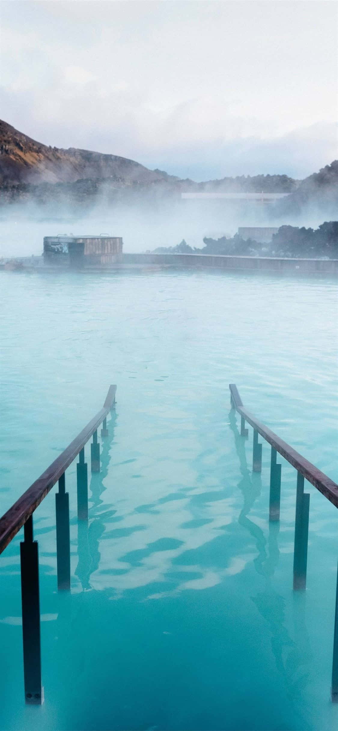 Hot Blue Lagoon Iceland Portrait Photograph Picha ya Ukuta