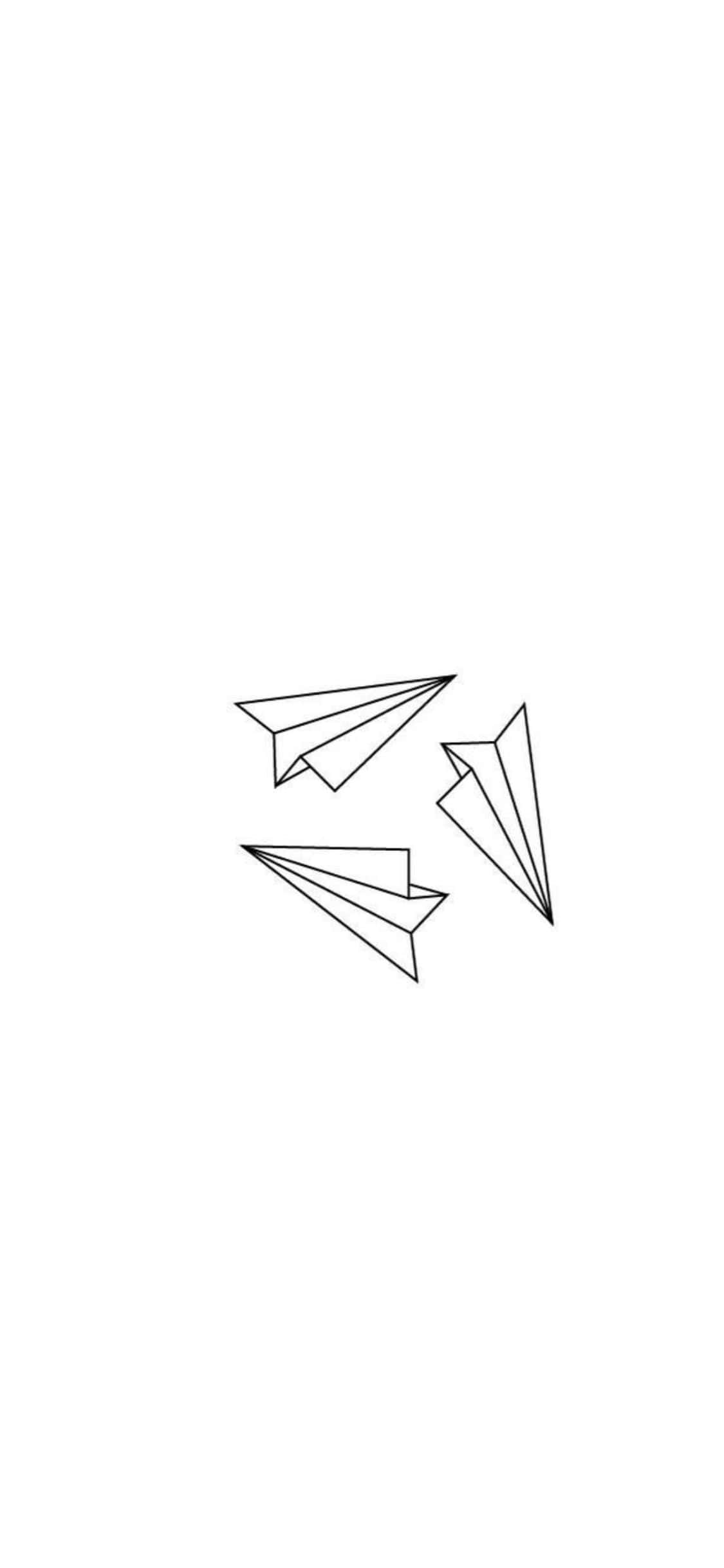 Picha ya iPhone X Minimal Paper Planes Picha ya Ukuta