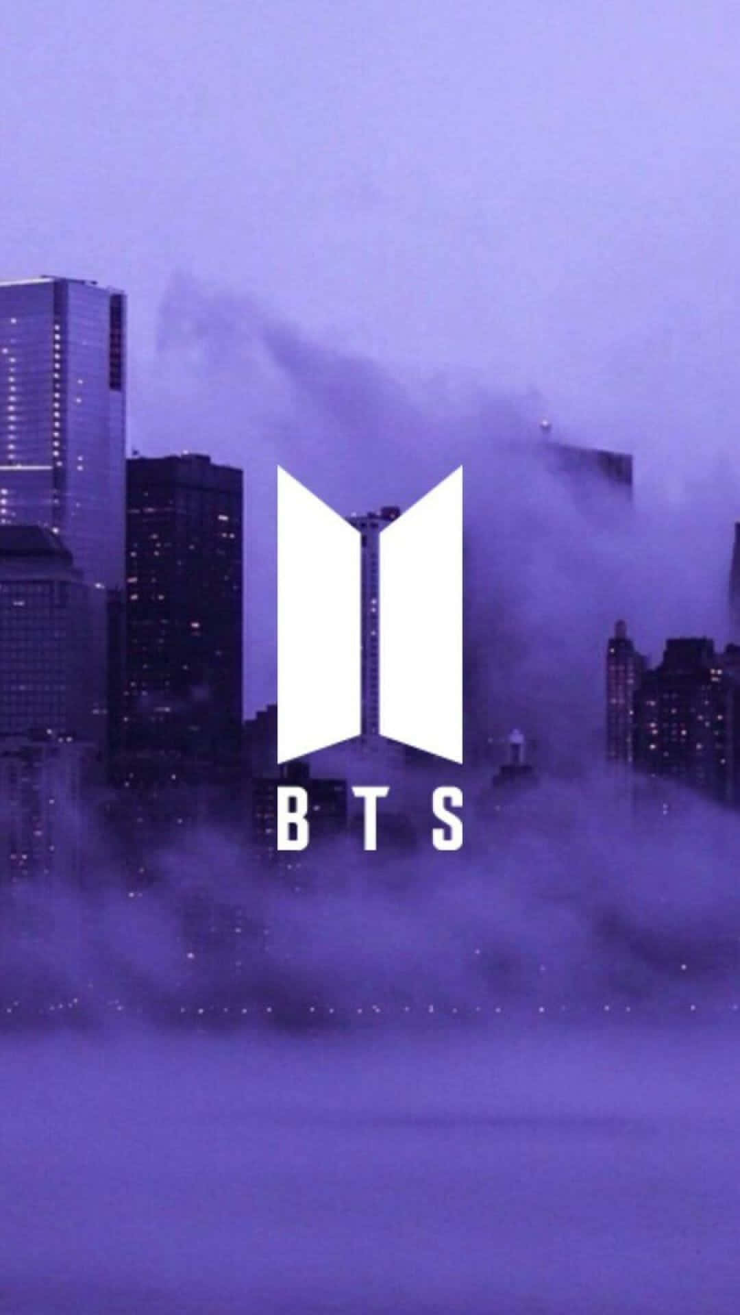 Picha ya iPhone ya Lavender yenye Nembo ya BTS Picha ya Ukuta