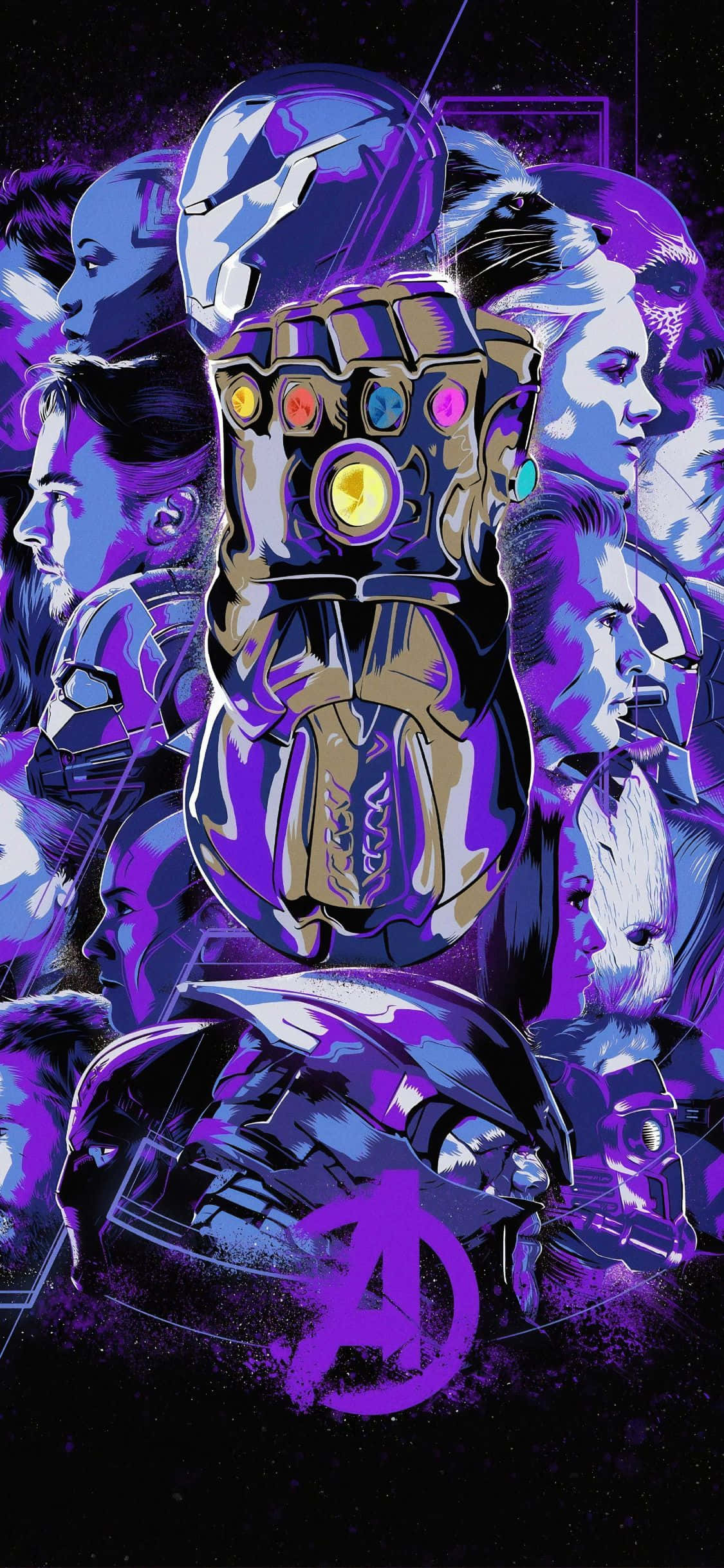 Picha ya iPhone XS Avengers Thanos Gauntlet Fanart Picha ya Ukuta