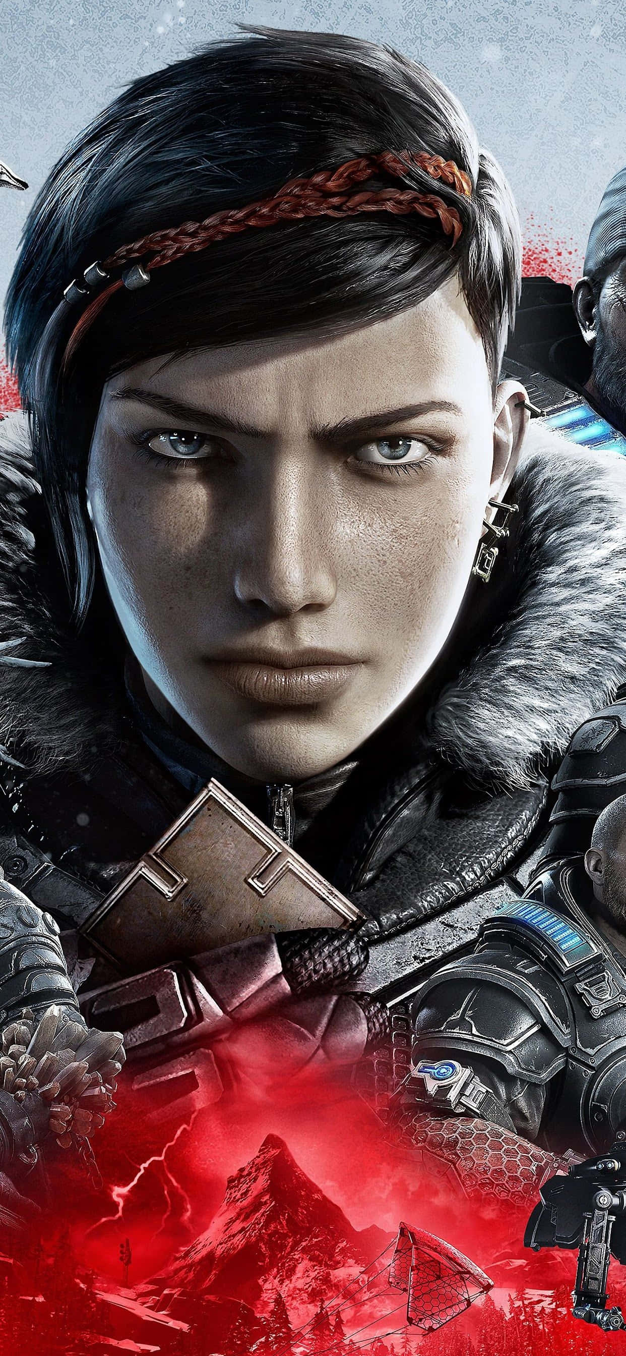 iPhone XS Max Gears Of War 5 Serious Kait Background Picha ya Ukuta
