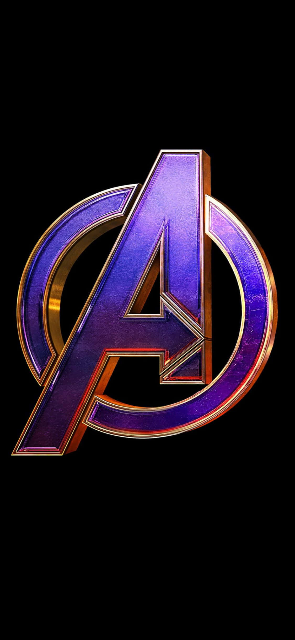 Picha ya iPhone XS na Alama ya Avengers ya Rangi ya Zambarau Picha ya Ukuta