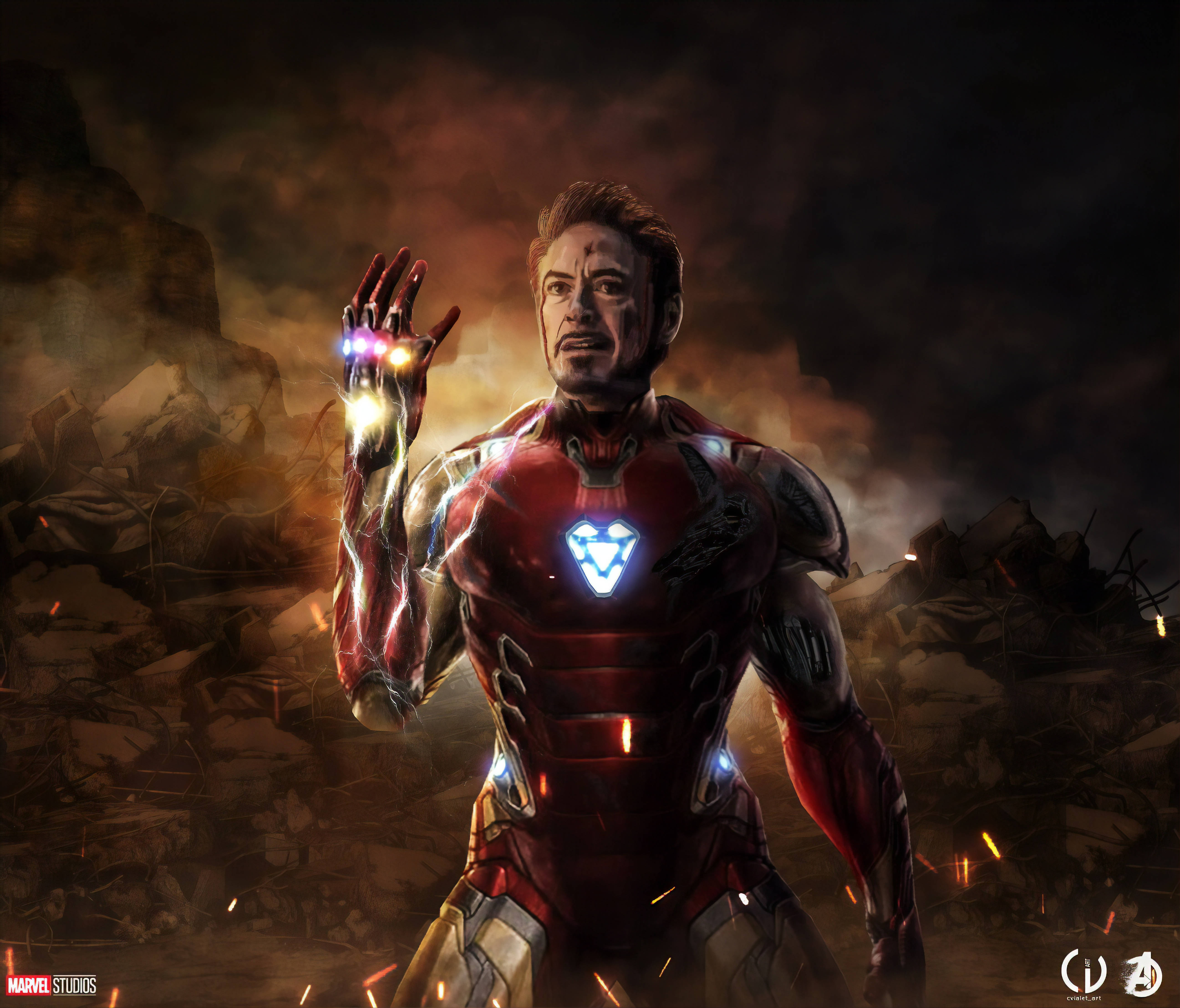 Picha ya Iron Man Snap 4K Marvel iPhone Picha ya Ukuta