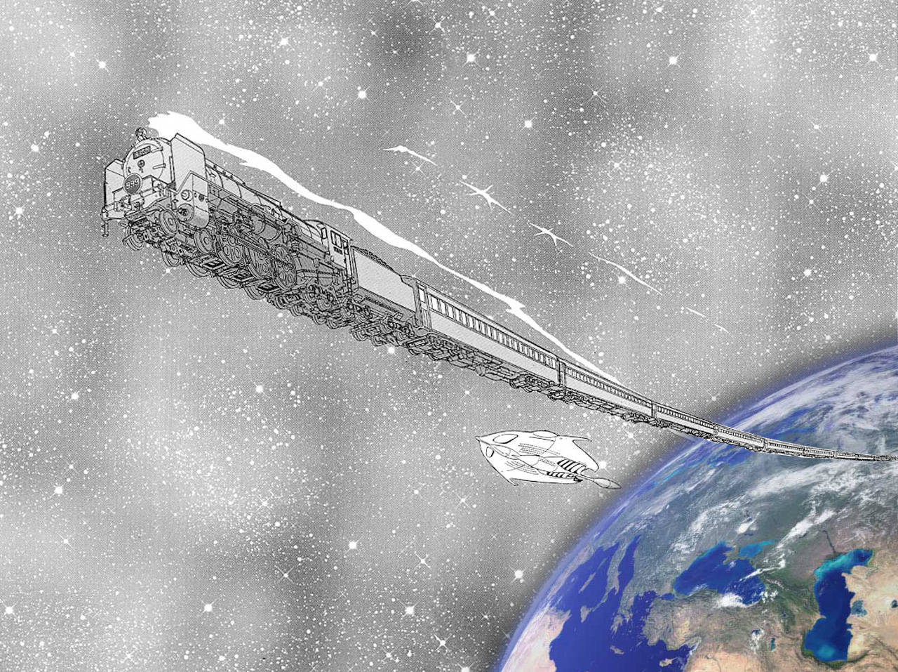 Picha ya Jarida la Manga la Galaxy Express 999 Picha ya Ukuta
