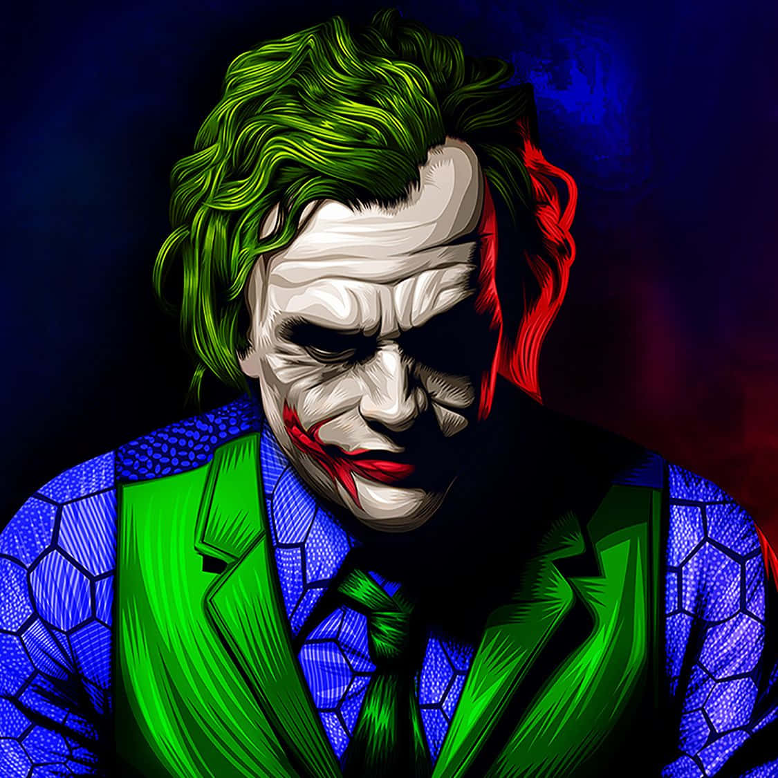 Picha ya Joker yenye Rangi Nyororo Picha ya Ukuta