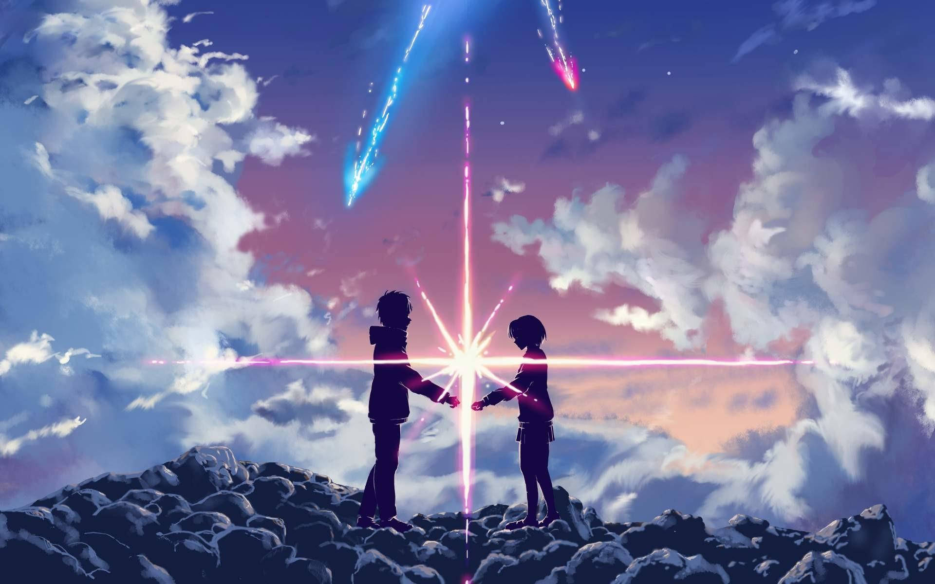Picha ya Jozi la Anime Aesthetic Your Name Picha ya Ukuta