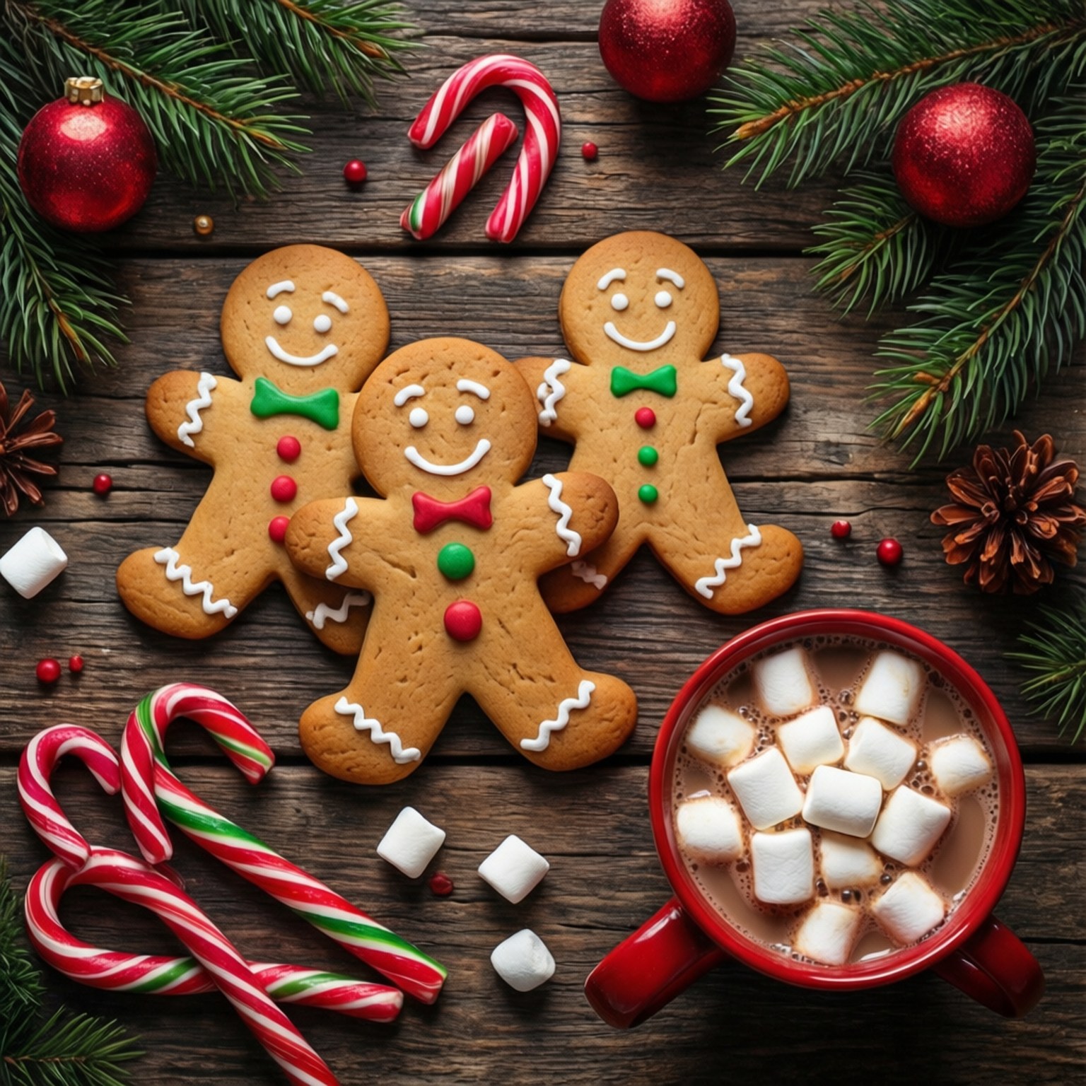 Picha ya Juu ya Vidakuzi vya Krismasi Picha ya Ukuta