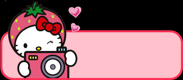 Picha ya Kamera ya Strawberry ya Hello Kitty Picha ya Ukuta