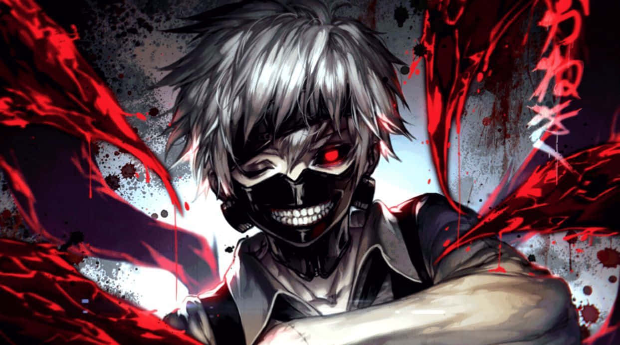Picha ya Kaneki Ken kutoka Anime Tokyo Ghoul Picha ya Ukuta