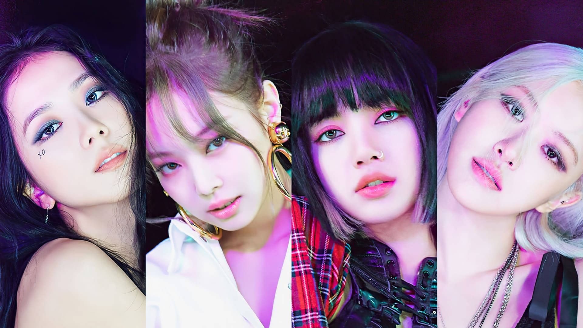 Picha ya Karibu ya Collage ya Blackpink kwa Kompyuta Picha ya Ukuta
