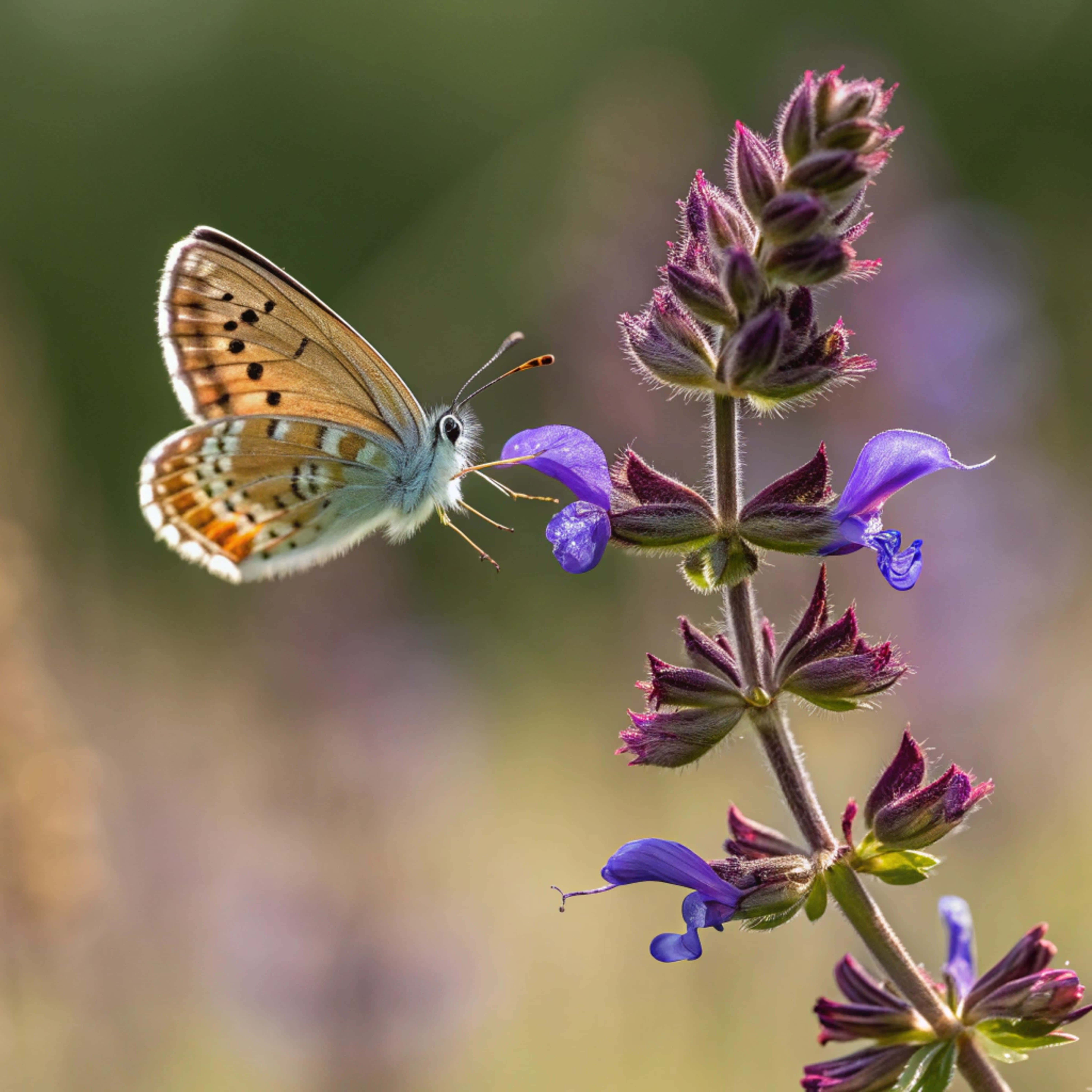Picha ya Karibu ya Kipepeo wa Brown Argus Akiruka Picha ya Ukuta