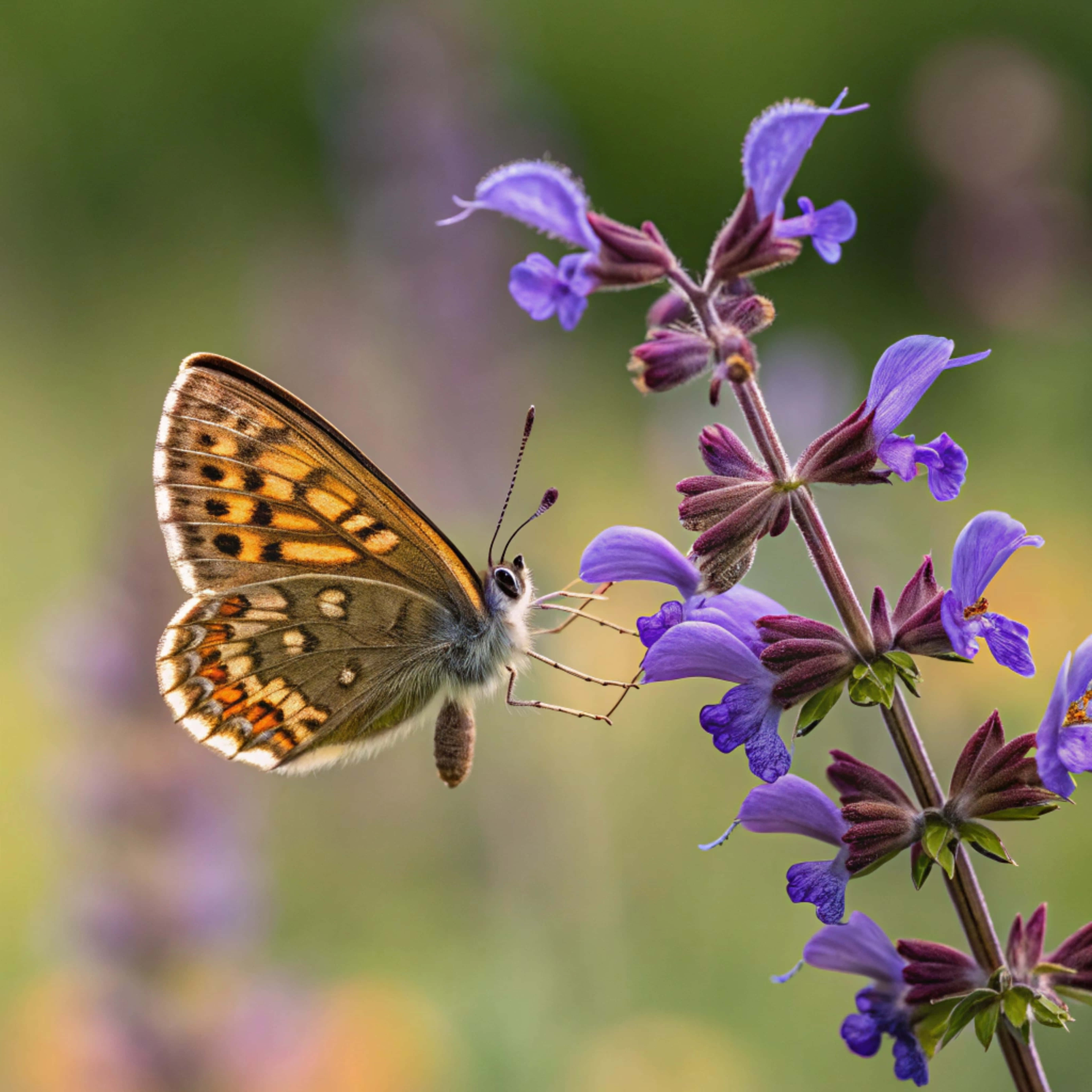 Picha ya Karibu ya Kipepeo wa Brown Argus Akiruka Picha ya Ukuta