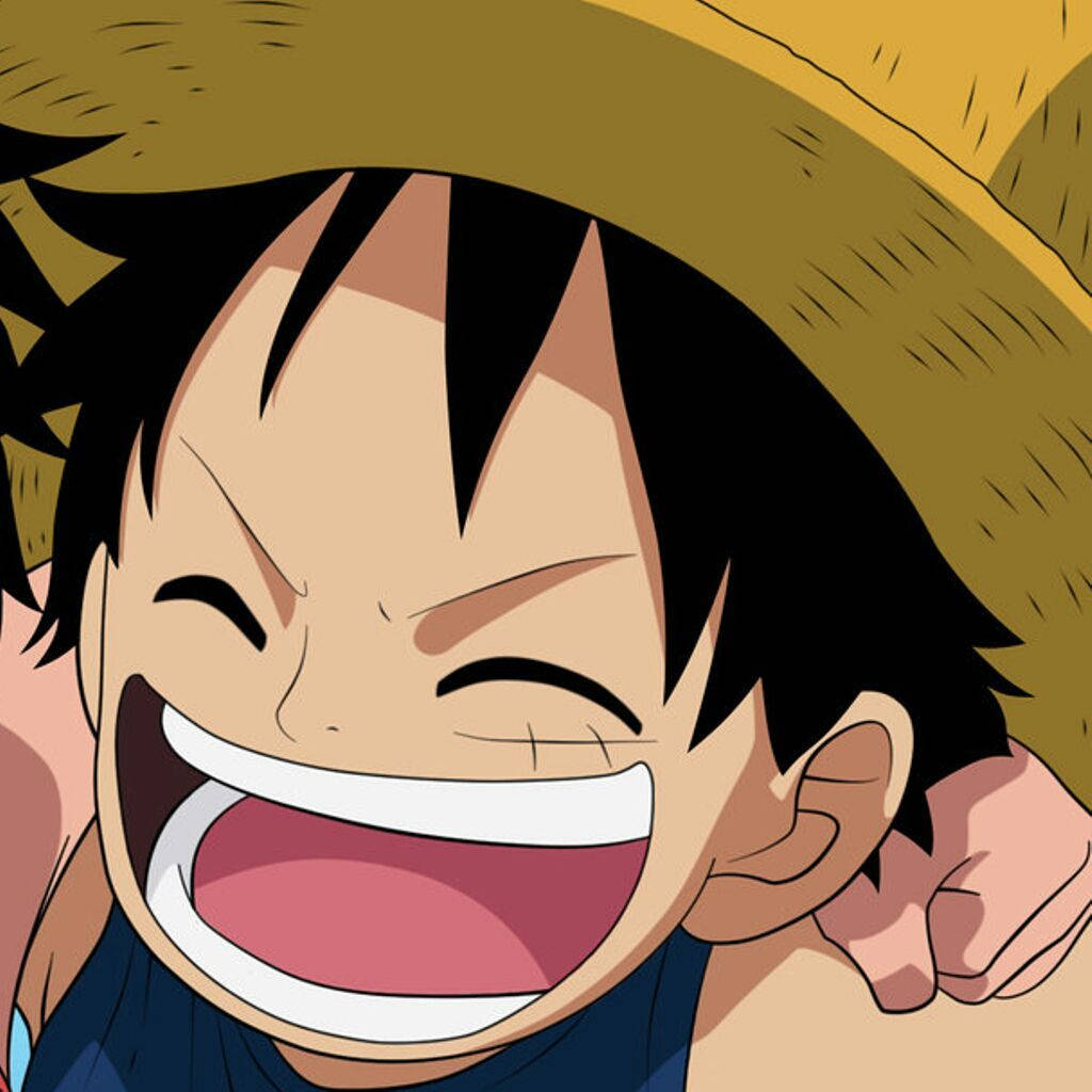 Picha ya Karibu ya Mtoto Mchangamfu Luffy wa One Piece Picha ya Ukuta