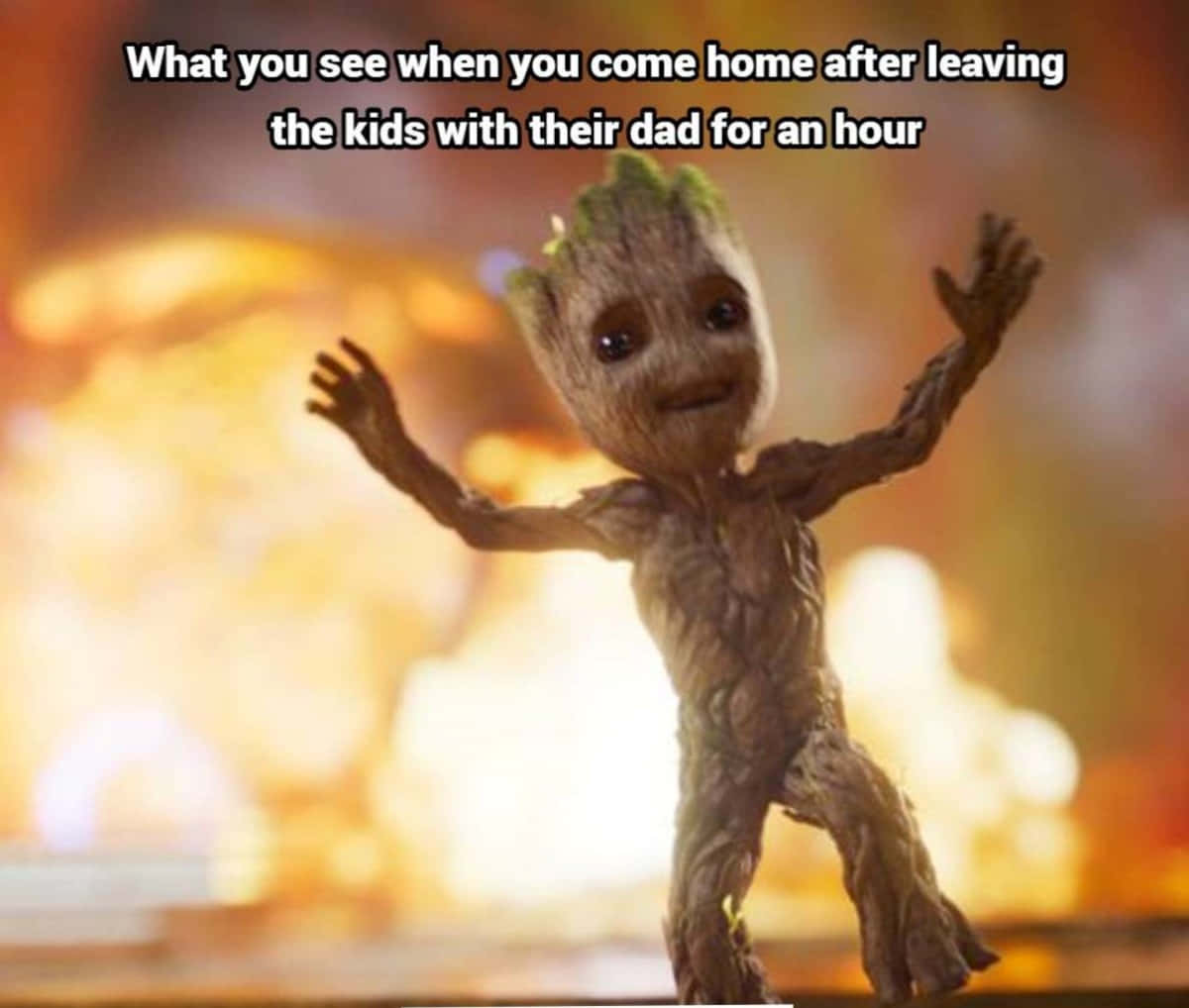 Picha ya Kichekesho ya Marvel Meme ya Walinzi wa Galaxy Groot Mlipuko Picha ya Ukuta