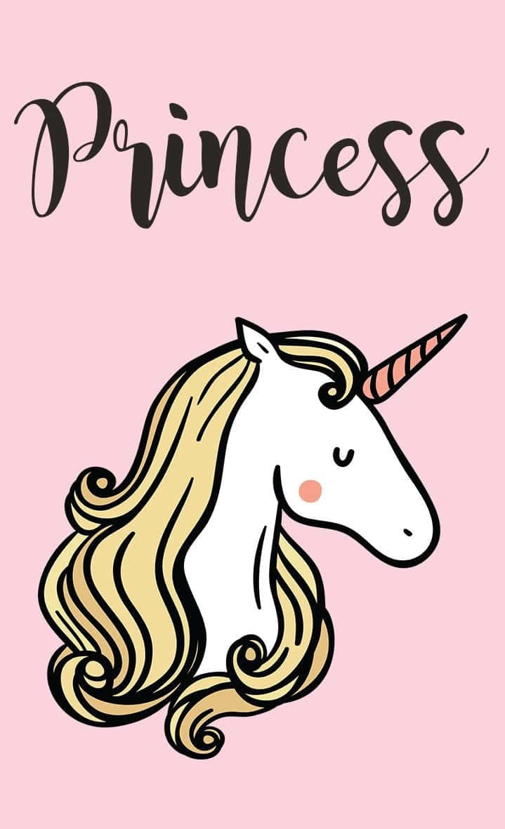 Picha ya Kifalme ya Unicorn Mzuri na Mwanamke Mfalme Picha ya Ukuta