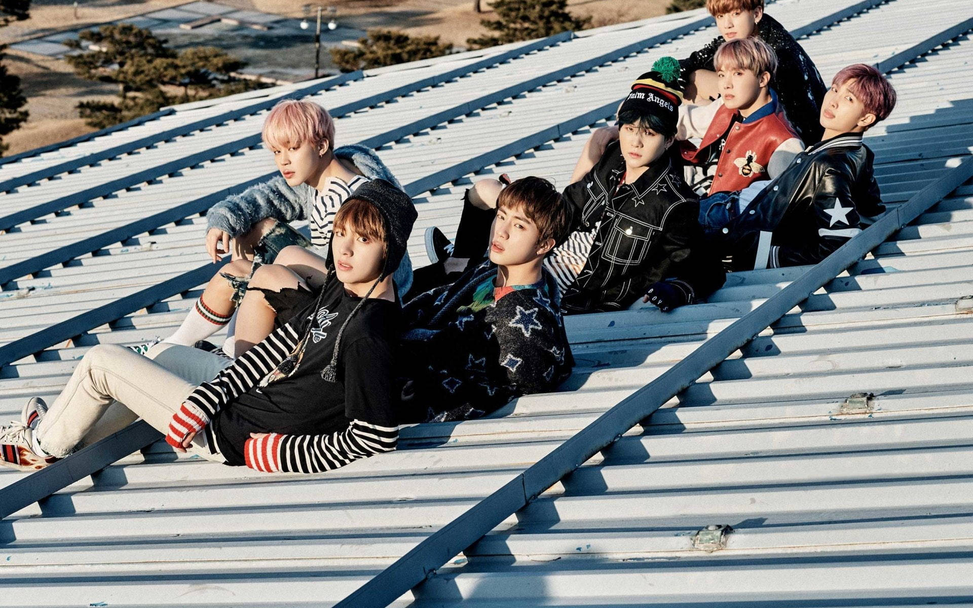 Picha ya Kikundi cha BTS Siku ya Spring Picha ya Ukuta