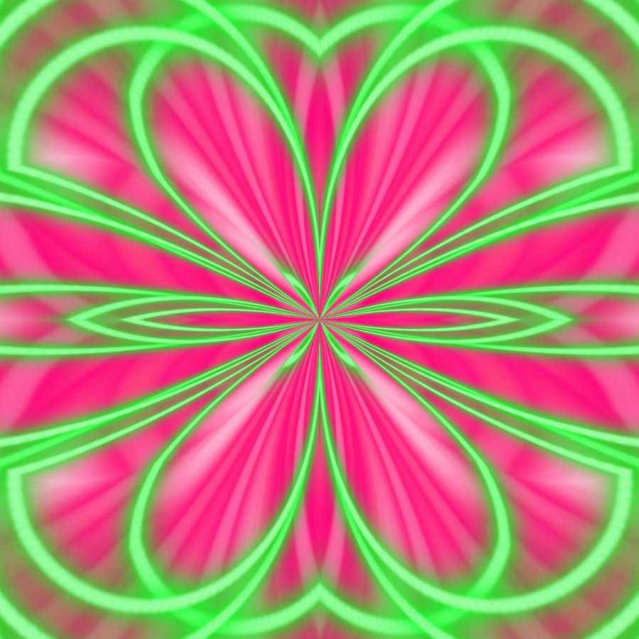 Picha ya Kioo cha Pinki la Neon na Kijani Picha ya Ukuta