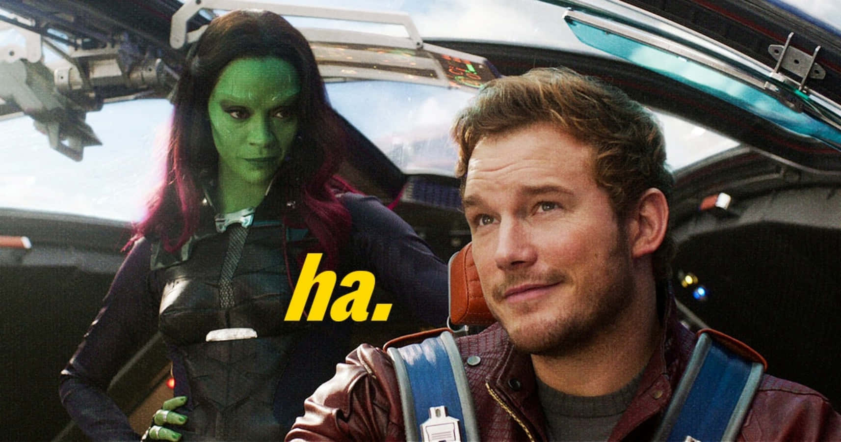 Picha ya Kuchekesha ya Marvel Star-lord na Gamora Picha ya Ukuta