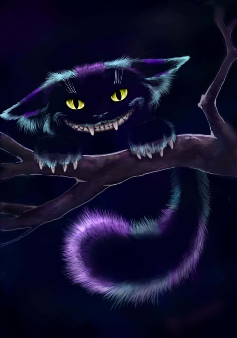Picha ya kustaajabisha ya Cheshire Cat maarufu! Picha ya Ukuta