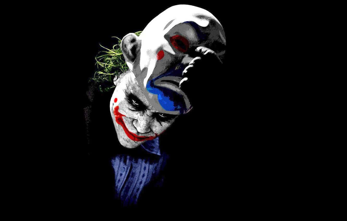 Picha ya Kutisha ya Mwanamume Amevaa Kinya cha Joker Picha ya Ukuta