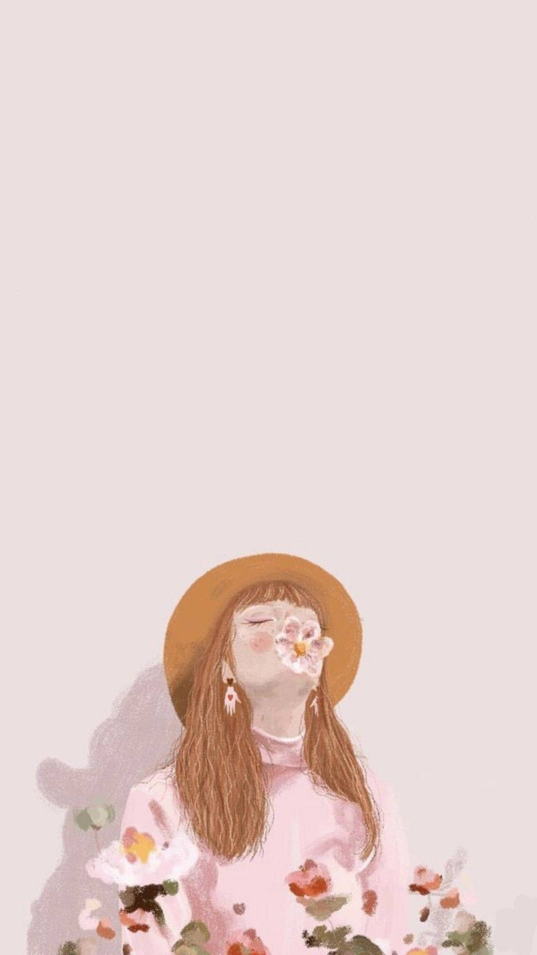Picha ya Kuvutia ya Msichana wa Pink Aesthetic Picha ya Ukuta